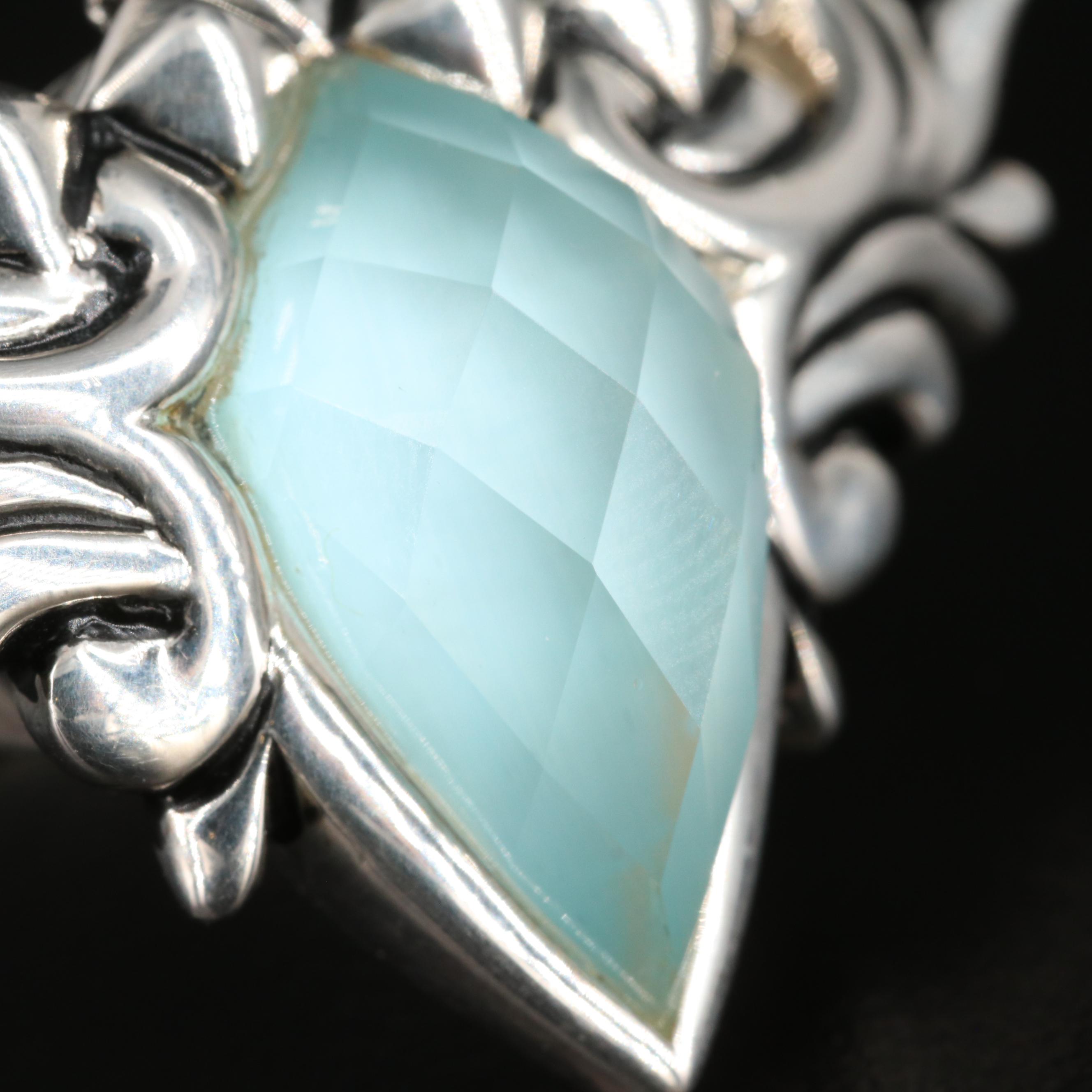 Stephen Webster "Superstud Baroque" Quartz/Mother of Pearl Doublet Sterling Ring