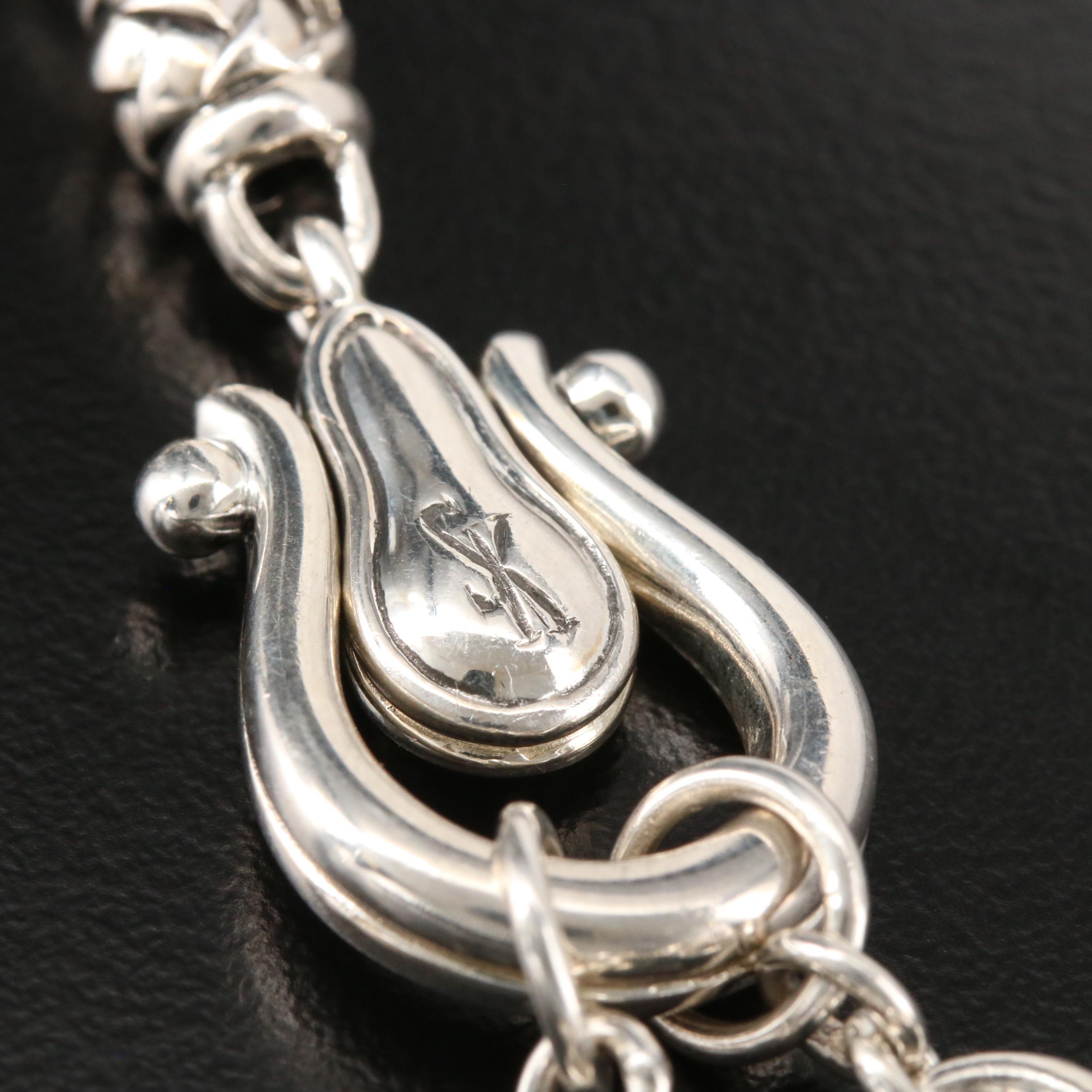 Scott Kay Sterling Silver Diamond Heart Charm Necklace
