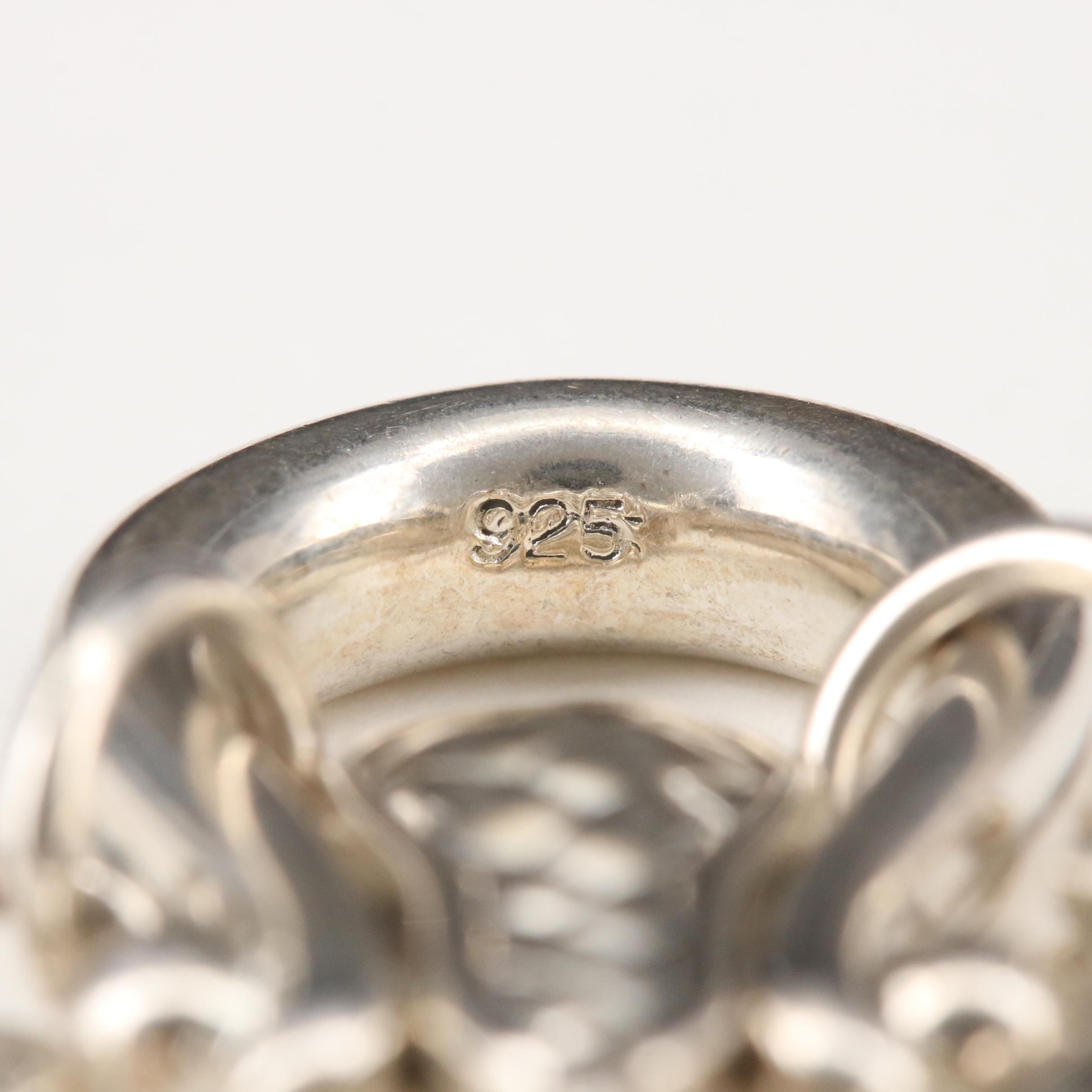 Scott Kay Sterling Silver Diamond Heart Charm Necklace