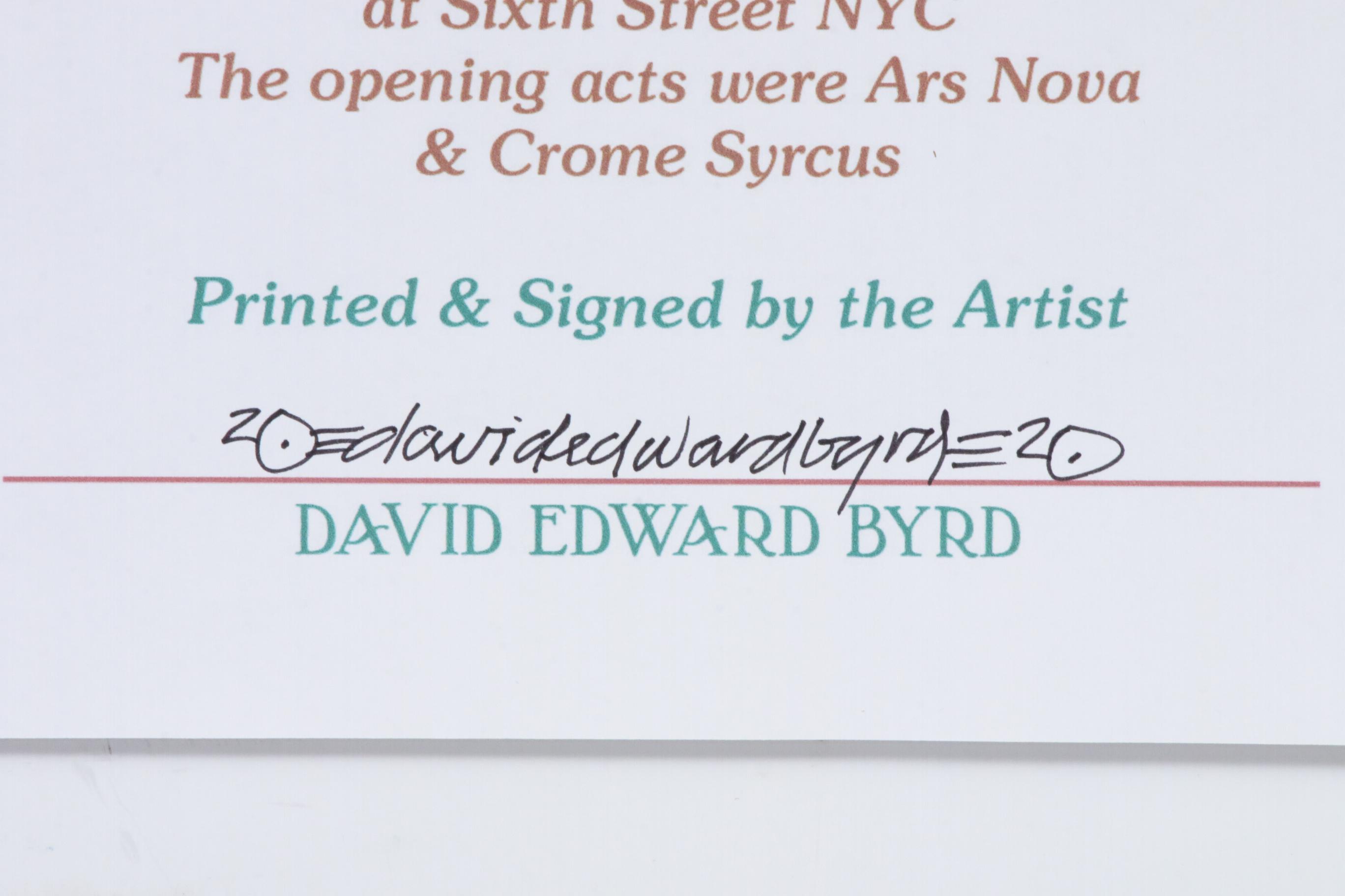 David Edward Byrd Giclée "The Doors-Debut-Fillmore East-1968"