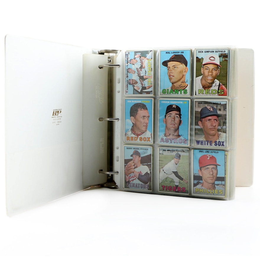 1967 and 1968 Topps Baseball Starter Sets in Vinyl Binder, Hall of Fame Players