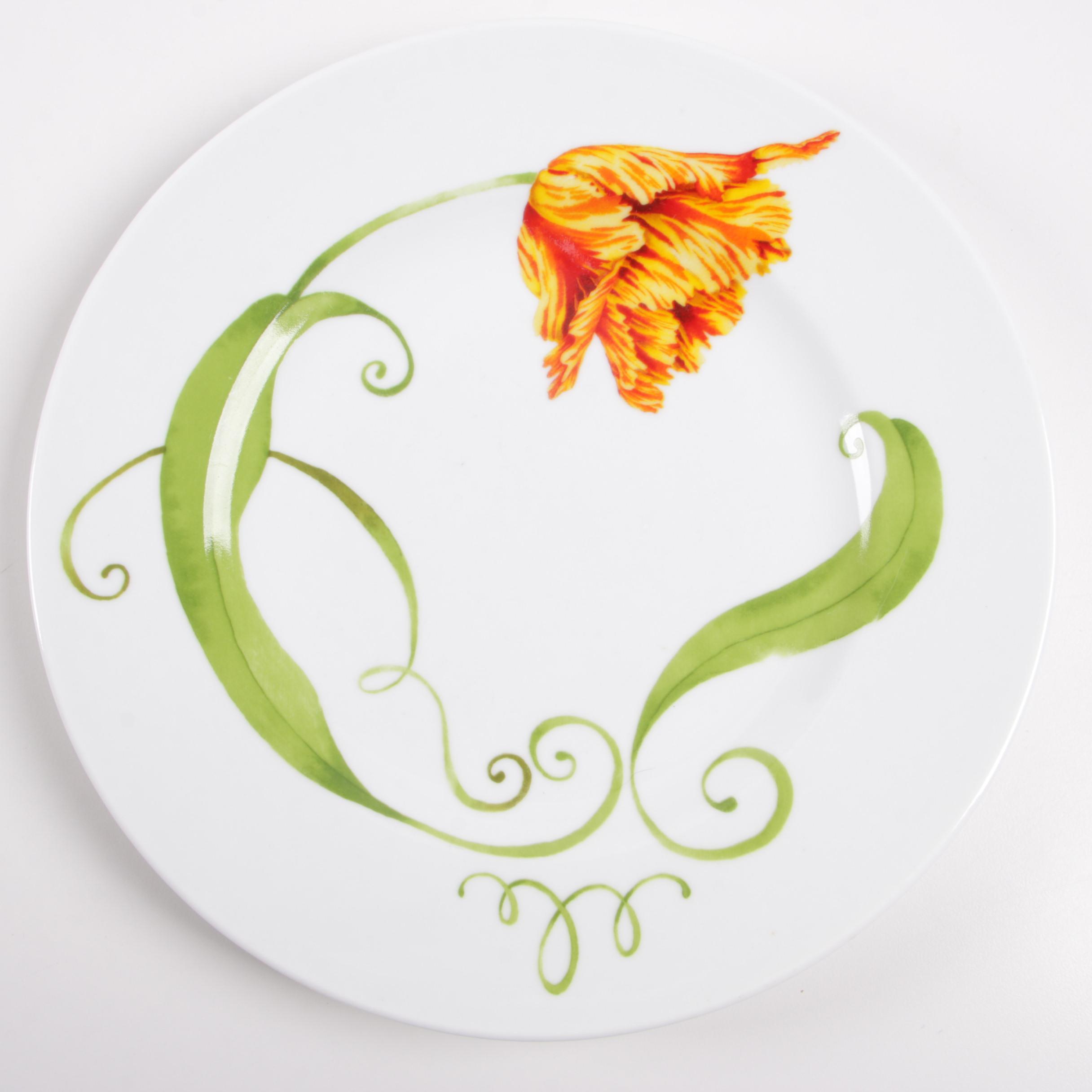 Westbury Court "Lyrical Blooms" Porcelain Dinnerware, Late 20th Century