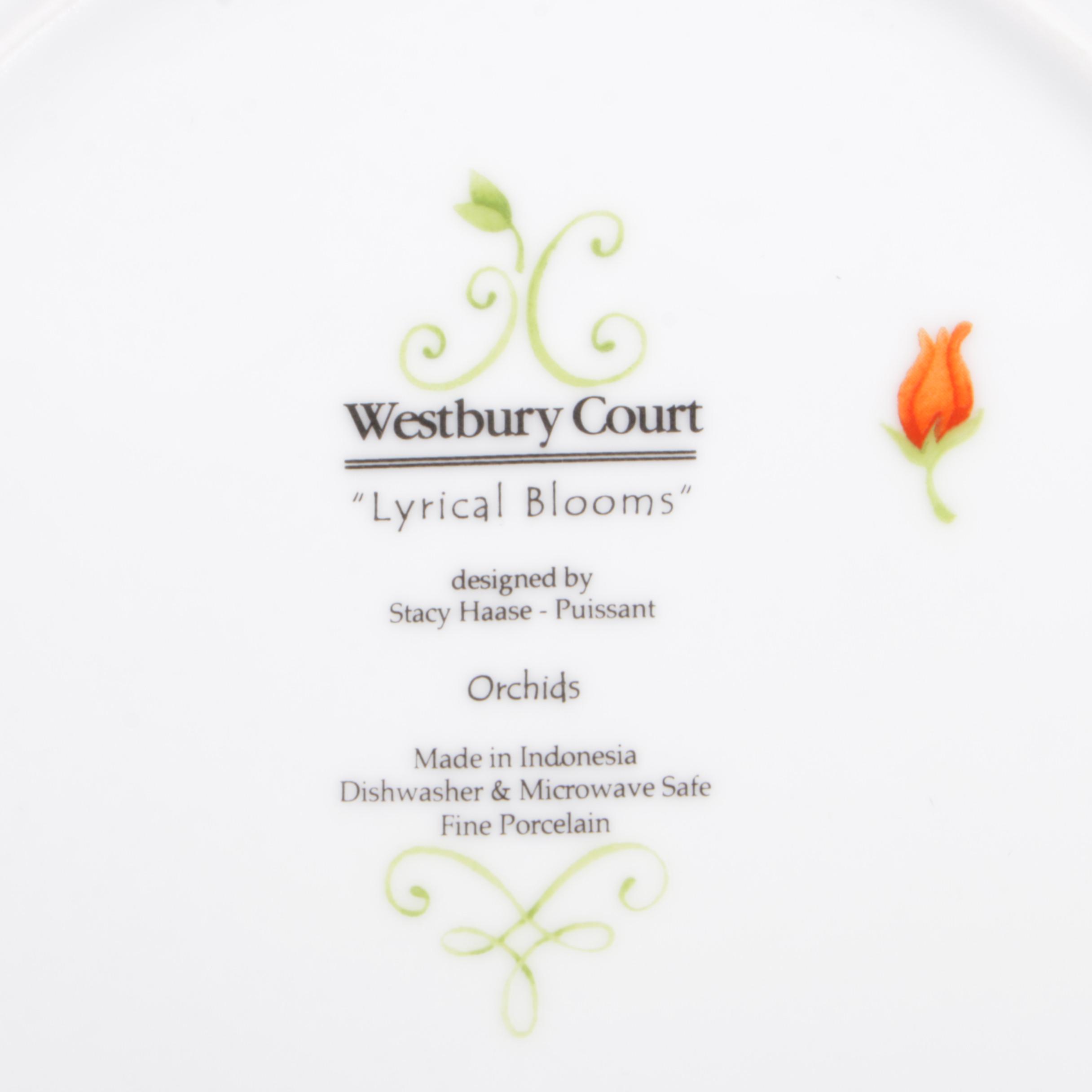 Westbury Court "Lyrical Blooms" Porcelain Dinnerware, Late 20th Century