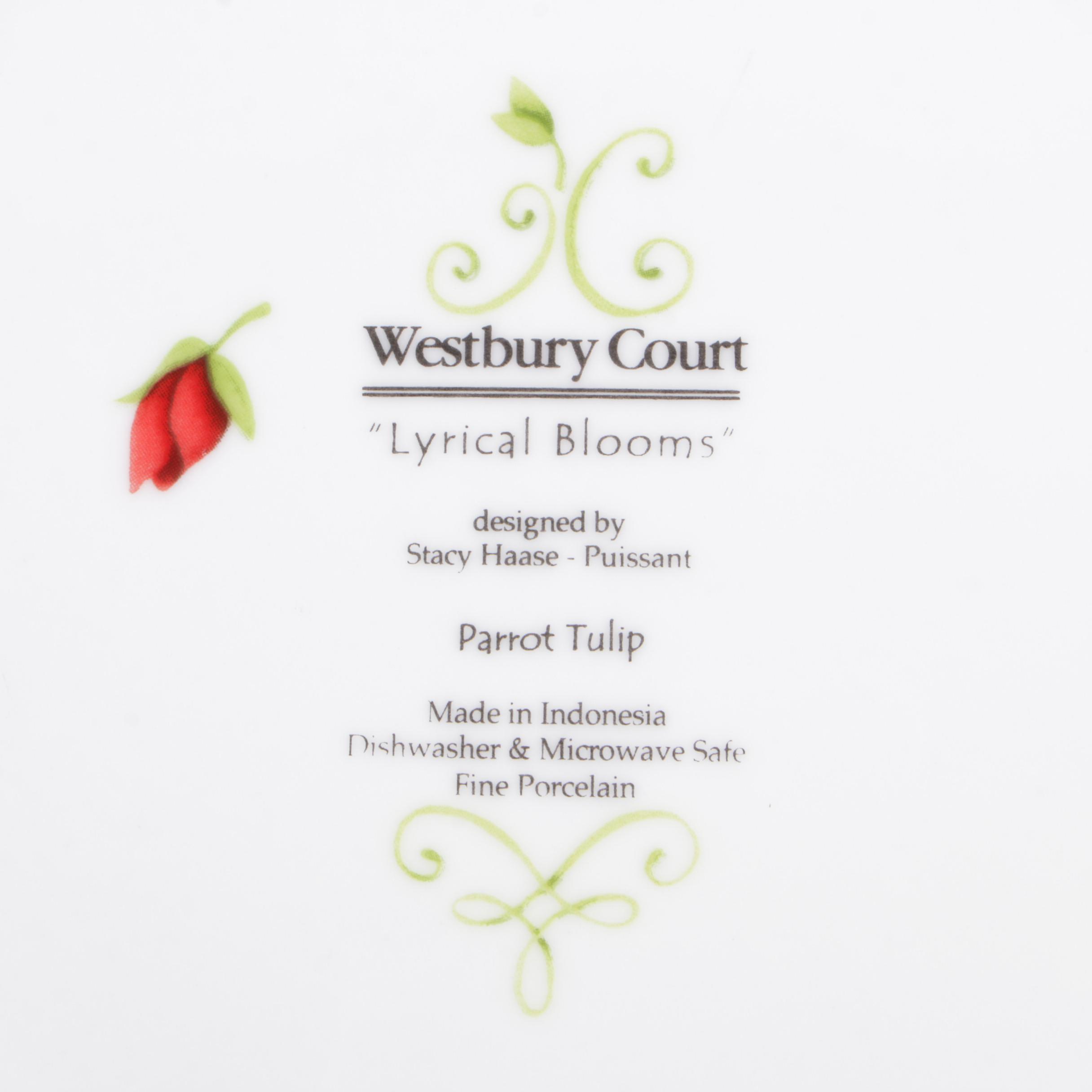 Westbury Court "Lyrical Blooms" Porcelain Dinnerware, Late 20th Century