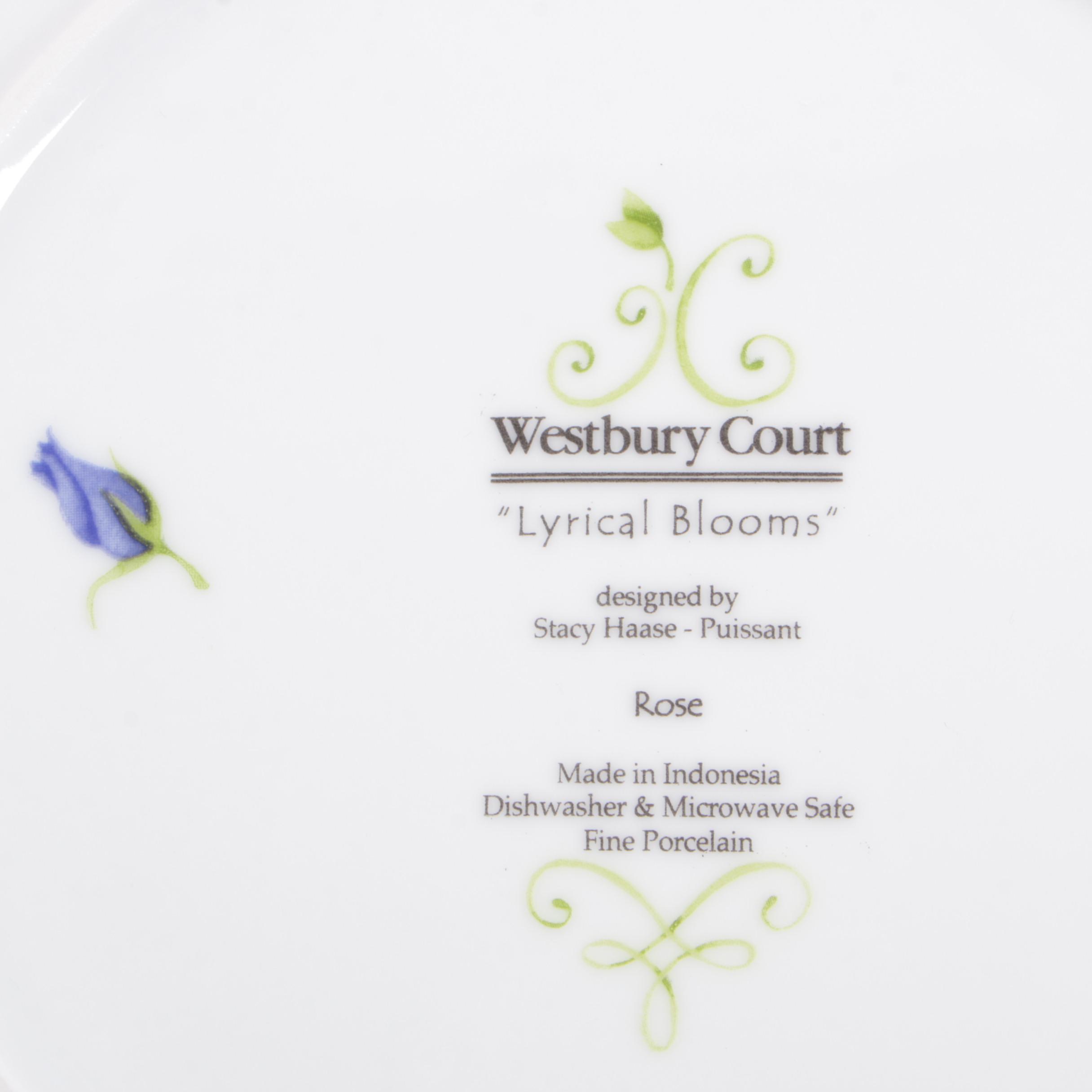 Westbury Court "Lyrical Blooms" Porcelain Dinnerware, Late 20th Century