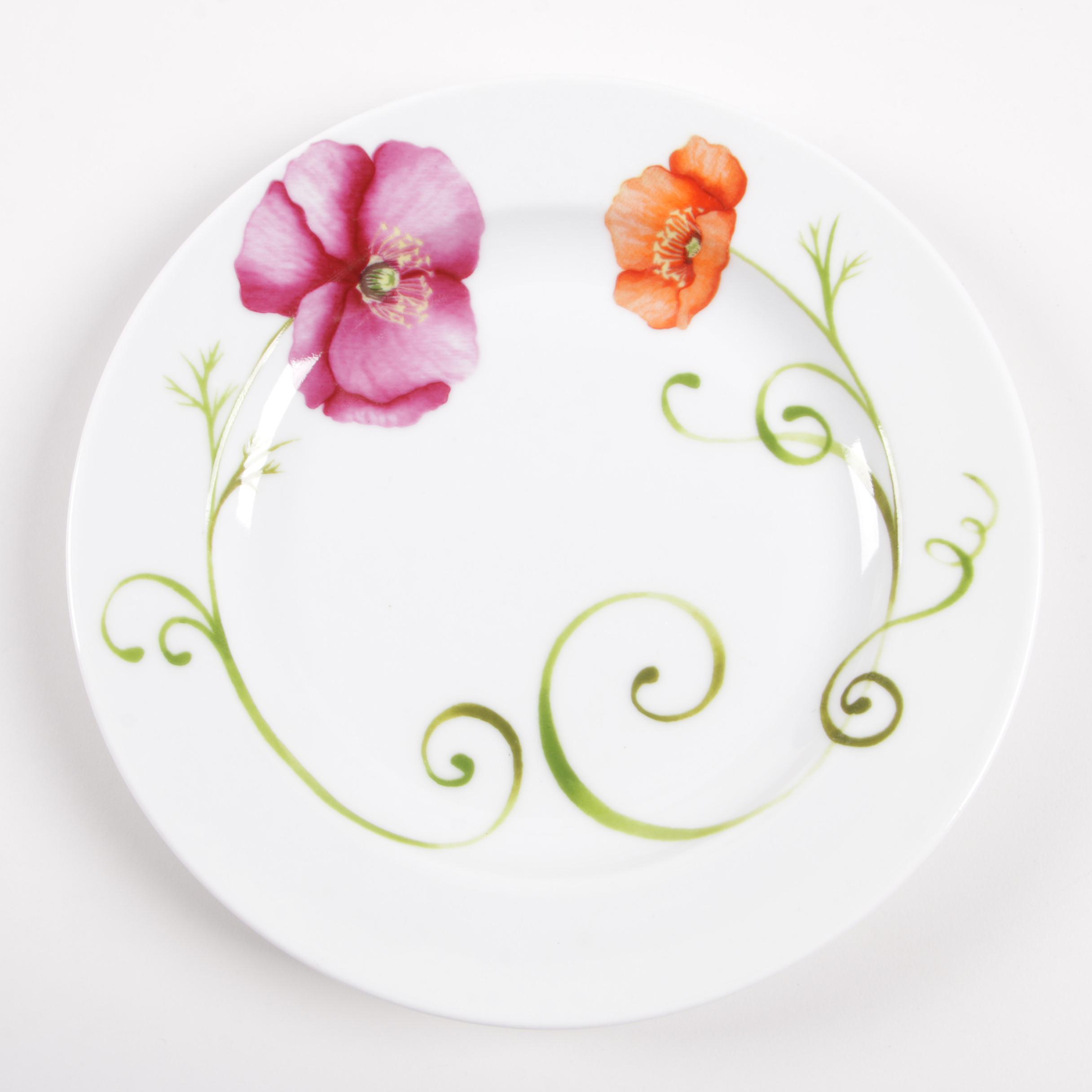 Westbury Court "Lyrical Blooms" Porcelain Dinnerware, Late 20th Century