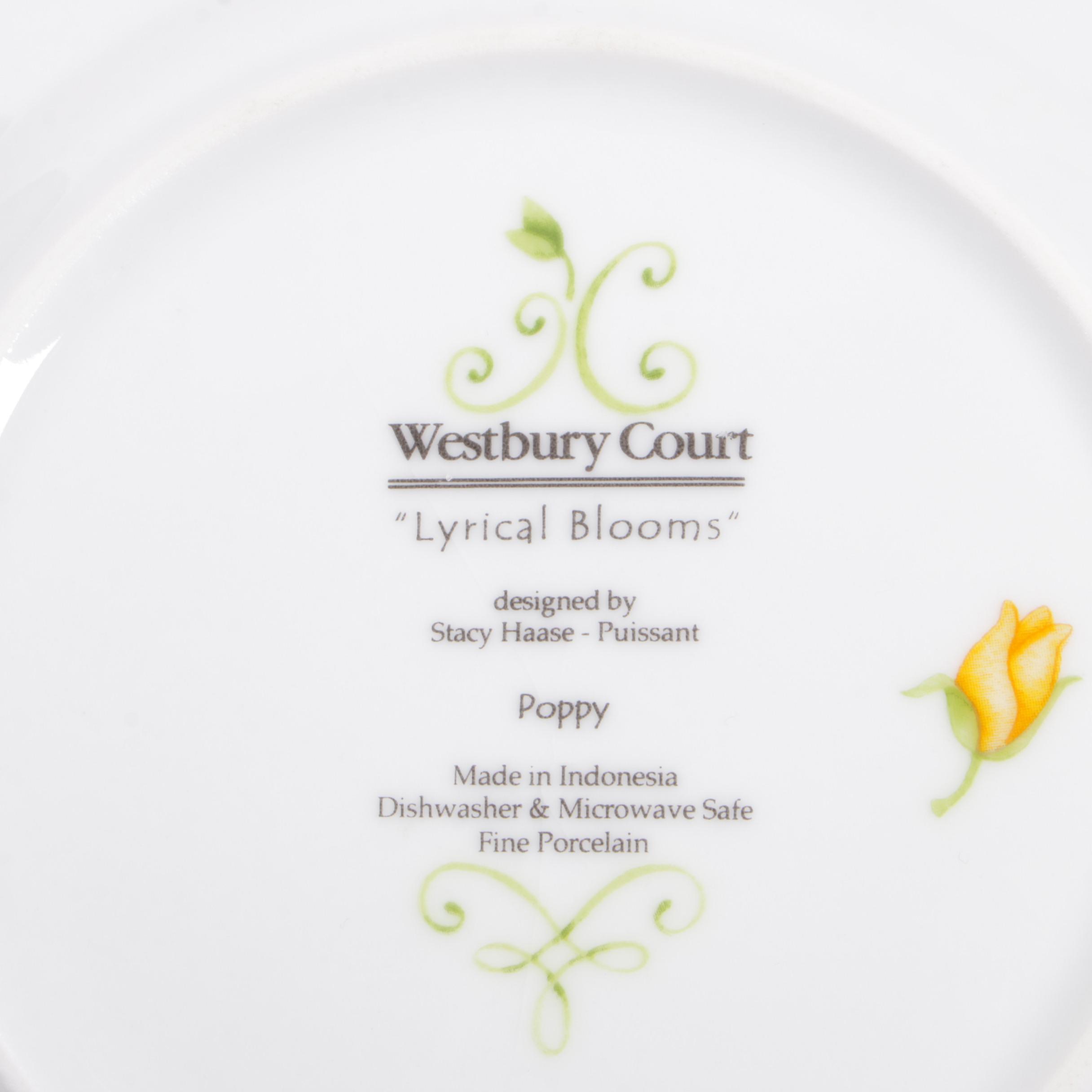 Westbury Court "Lyrical Blooms" Porcelain Dinnerware, Late 20th Century