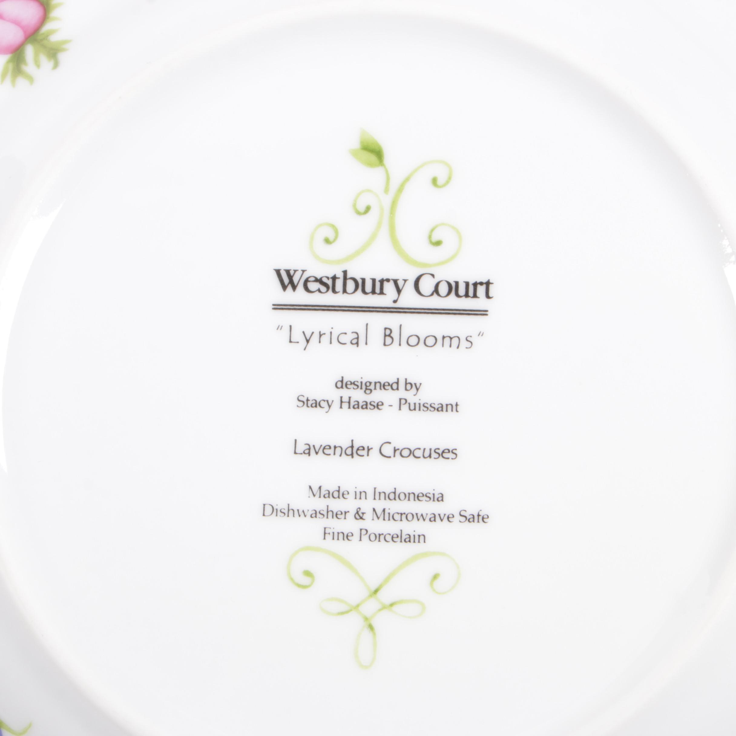 Westbury Court "Lyrical Blooms" Porcelain Dinnerware, Late 20th Century
