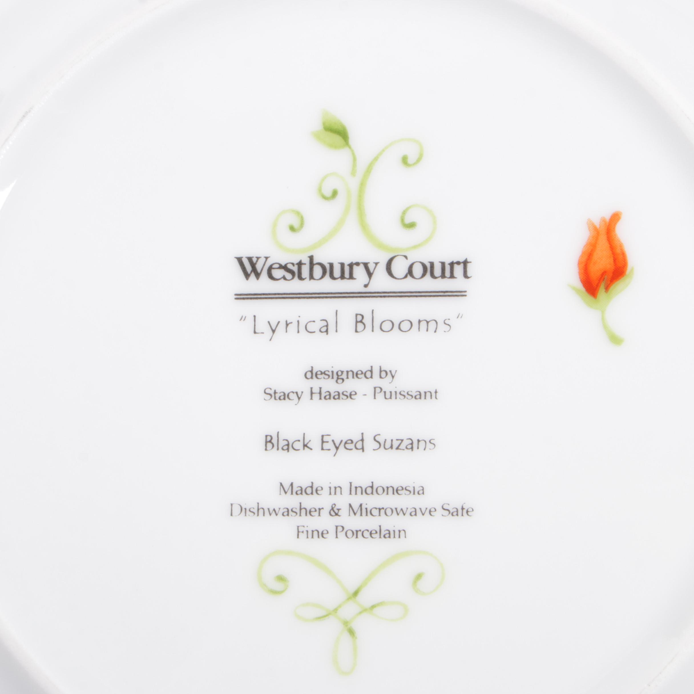 Westbury Court "Lyrical Blooms" Porcelain Dinnerware, Late 20th Century