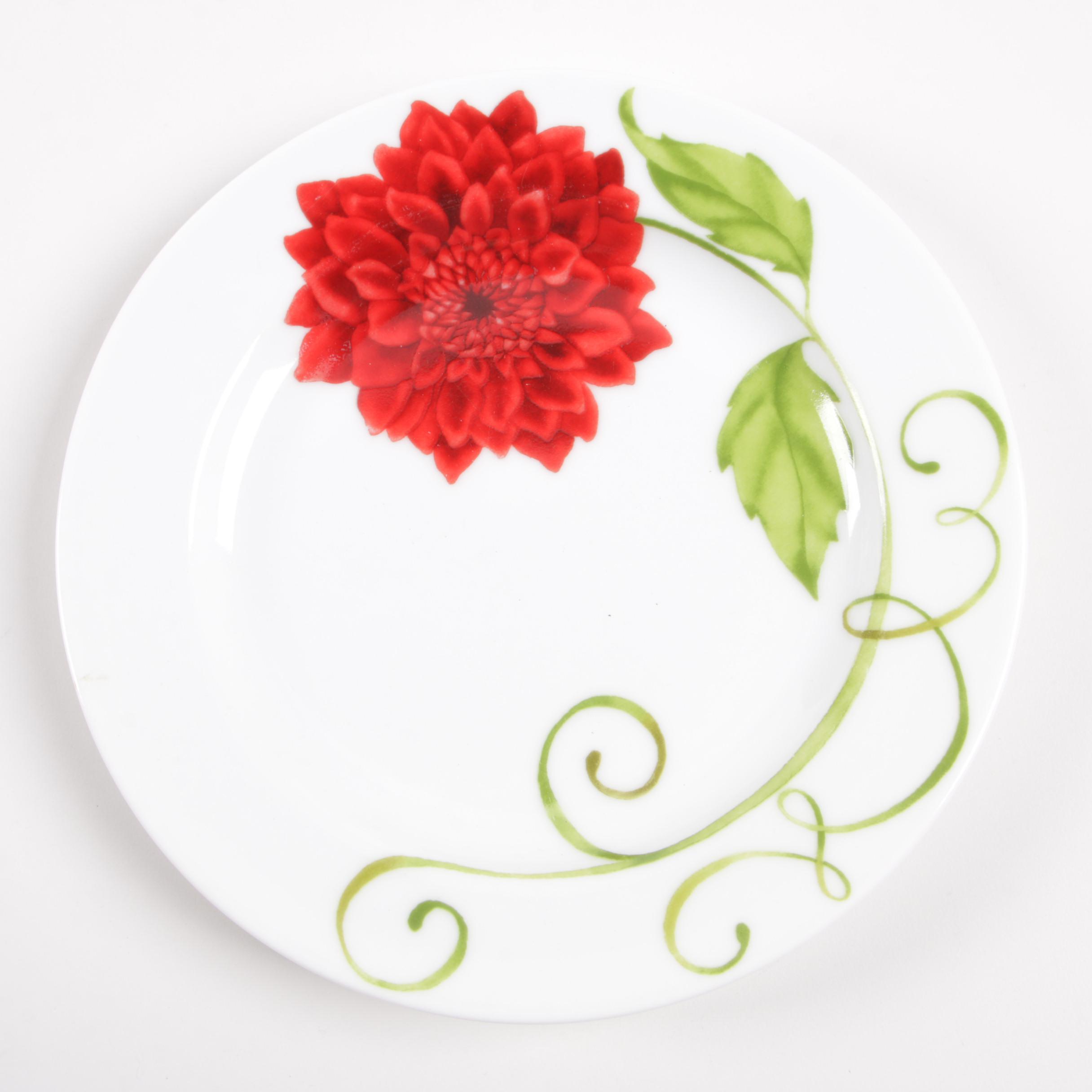 Westbury Court "Lyrical Blooms" Porcelain Dinnerware, Late 20th Century