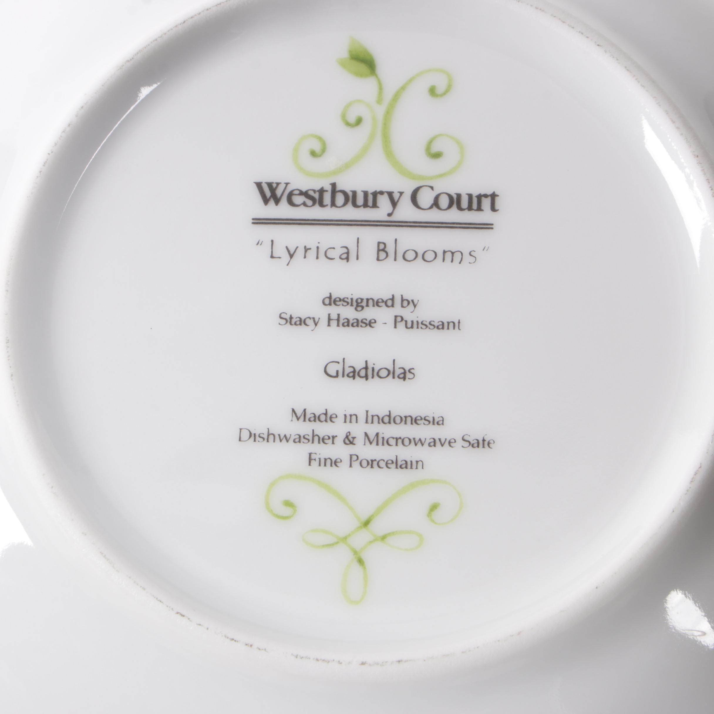 Westbury Court "Lyrical Blooms" Porcelain Dinnerware, Late 20th Century