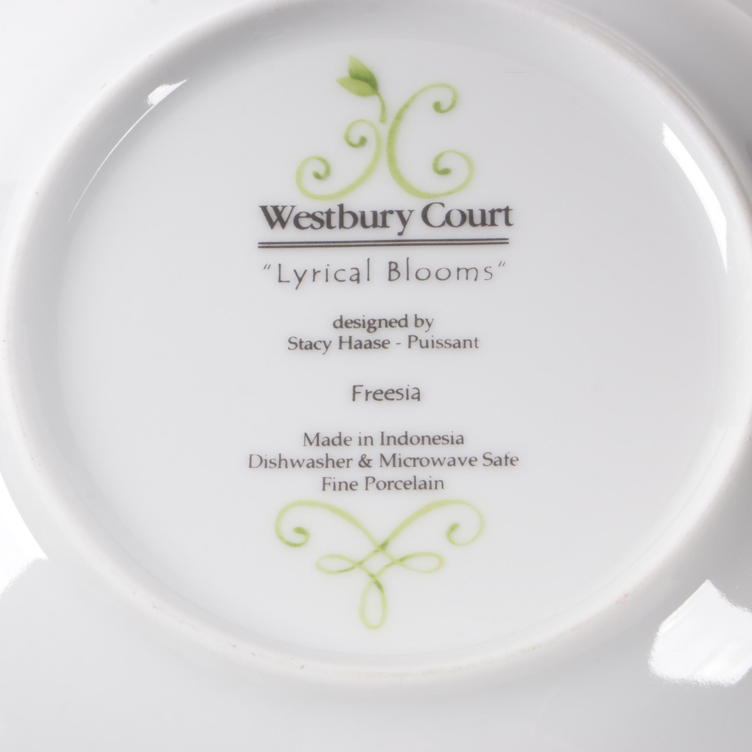 Westbury Court "Lyrical Blooms" Porcelain Dinnerware, Late 20th Century