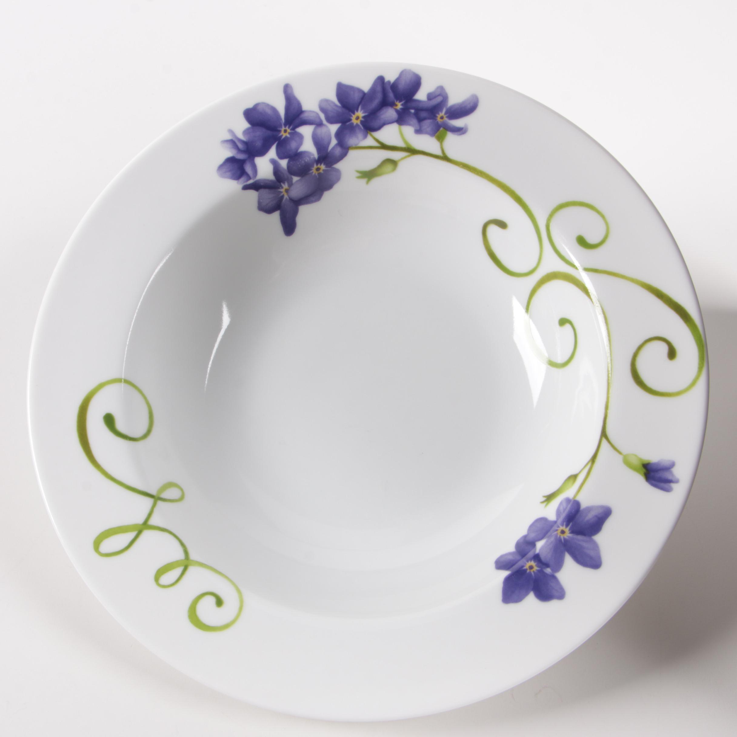 Westbury Court "Lyrical Blooms" Porcelain Dinnerware, Late 20th Century