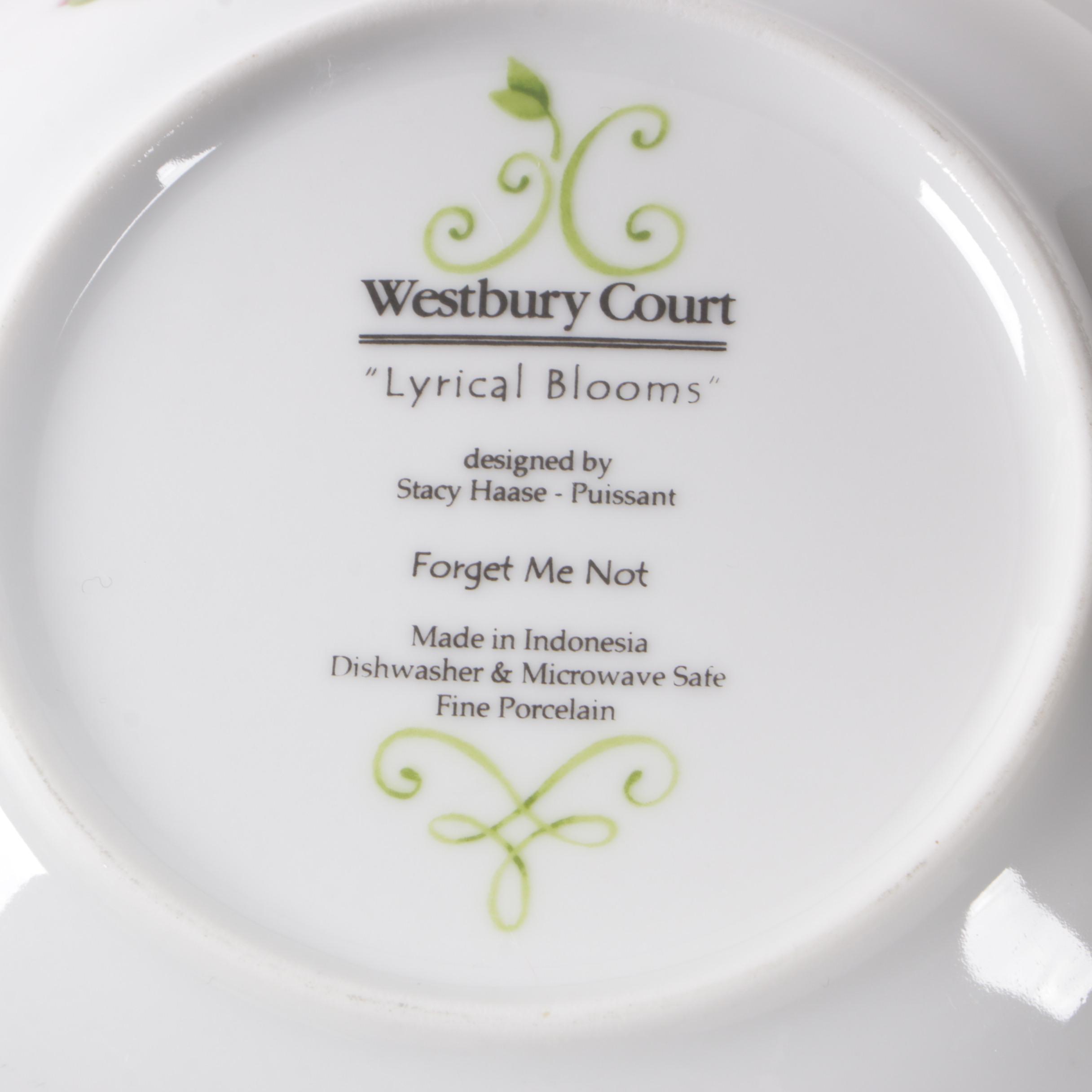 Westbury Court "Lyrical Blooms" Porcelain Dinnerware, Late 20th Century