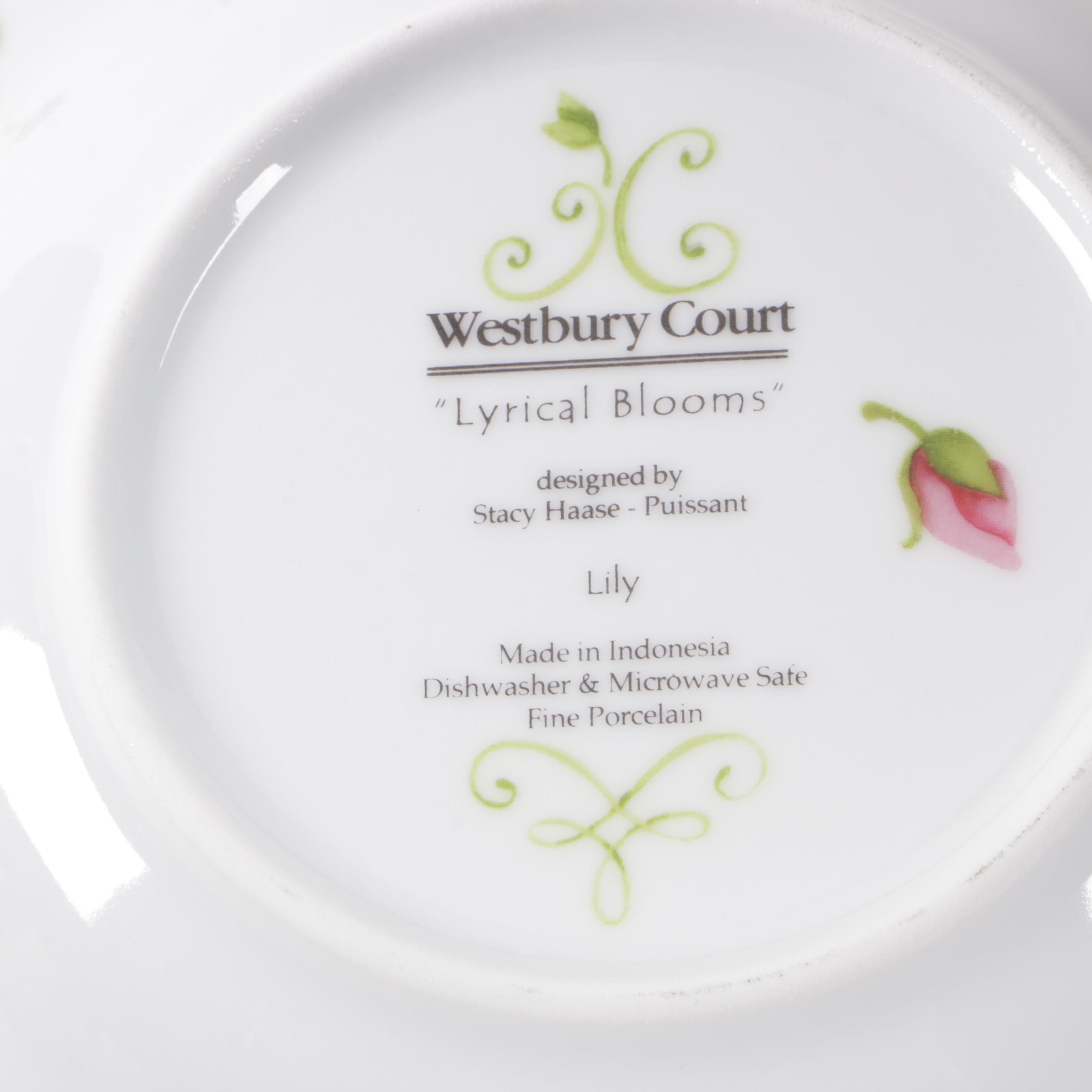Westbury Court "Lyrical Blooms" Porcelain Dinnerware, Late 20th Century