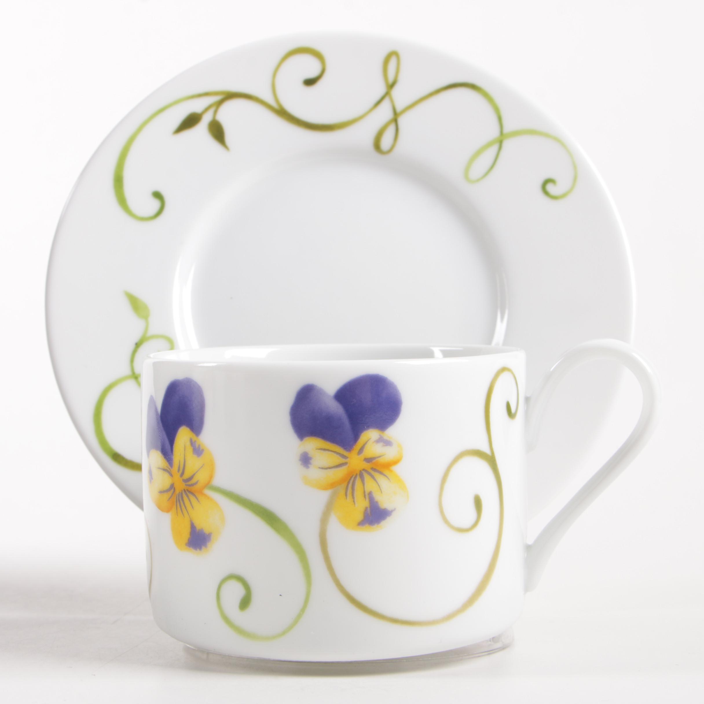 Westbury Court "Lyrical Blooms" Porcelain Dinnerware, Late 20th Century