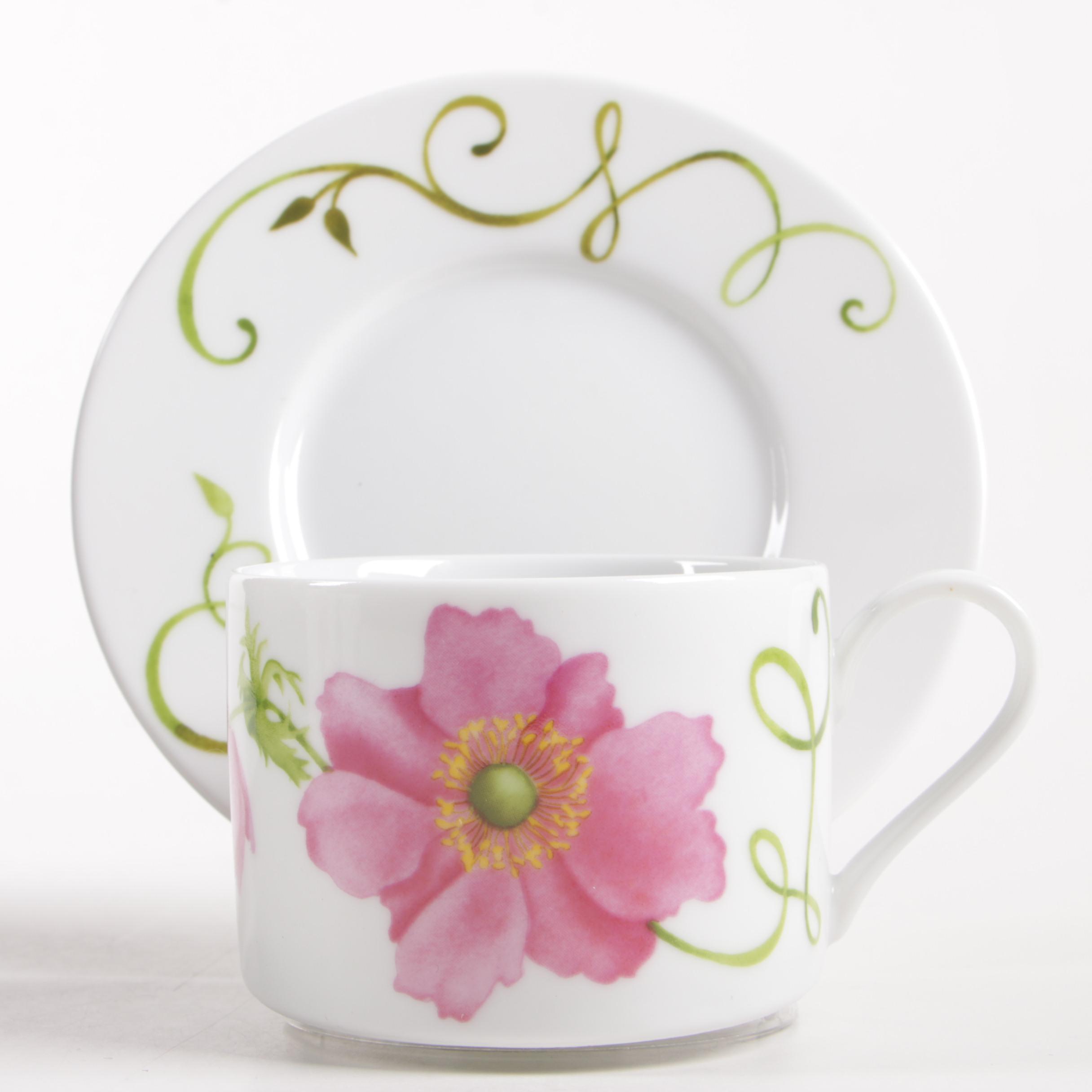 Westbury Court "Lyrical Blooms" Porcelain Dinnerware, Late 20th Century