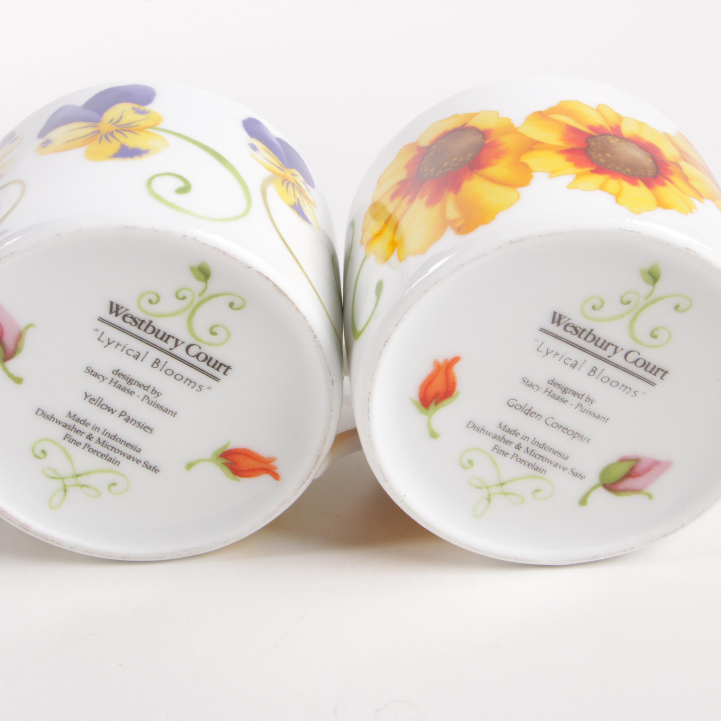 Westbury Court "Lyrical Blooms" Porcelain Dinnerware, Late 20th Century