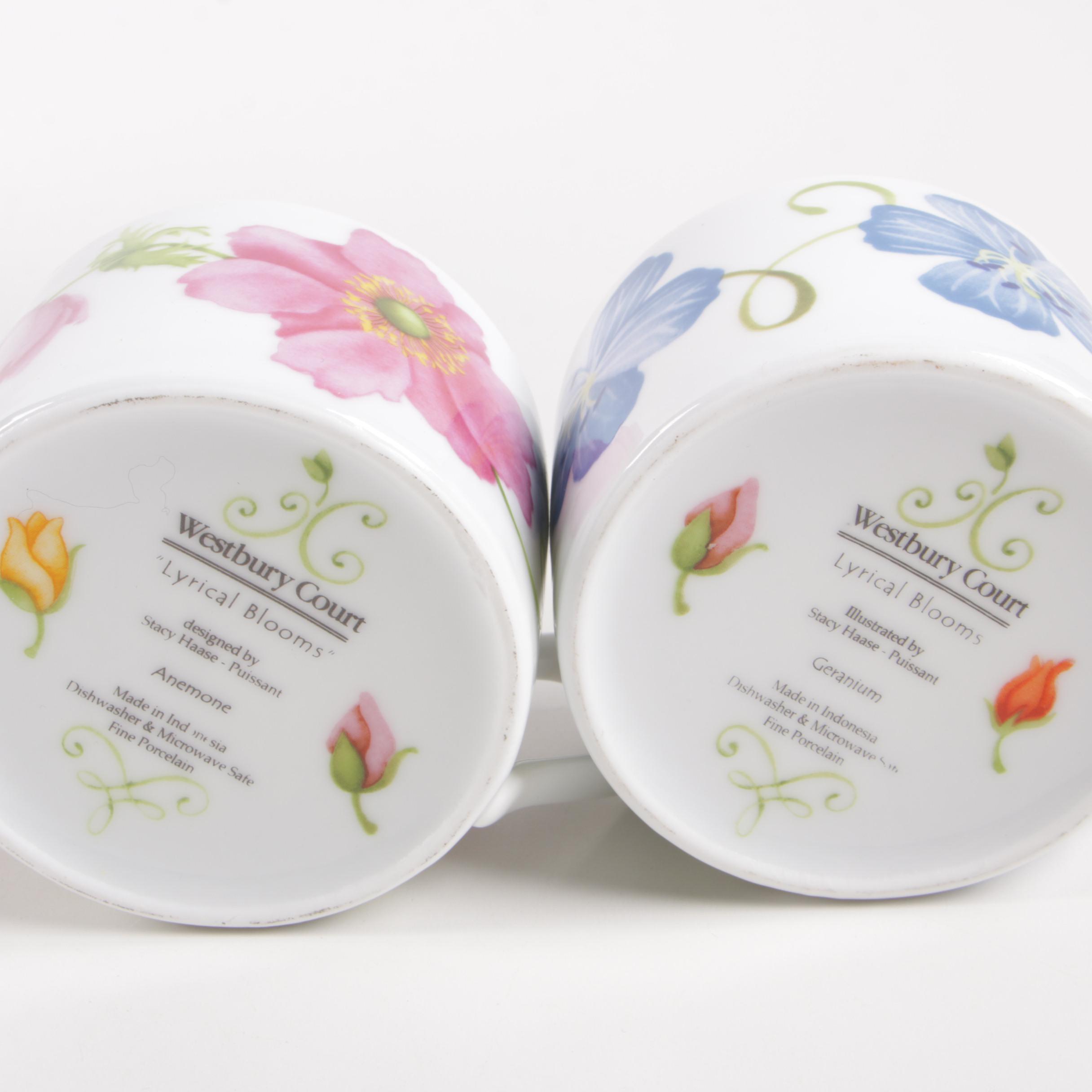 Westbury Court "Lyrical Blooms" Porcelain Dinnerware, Late 20th Century