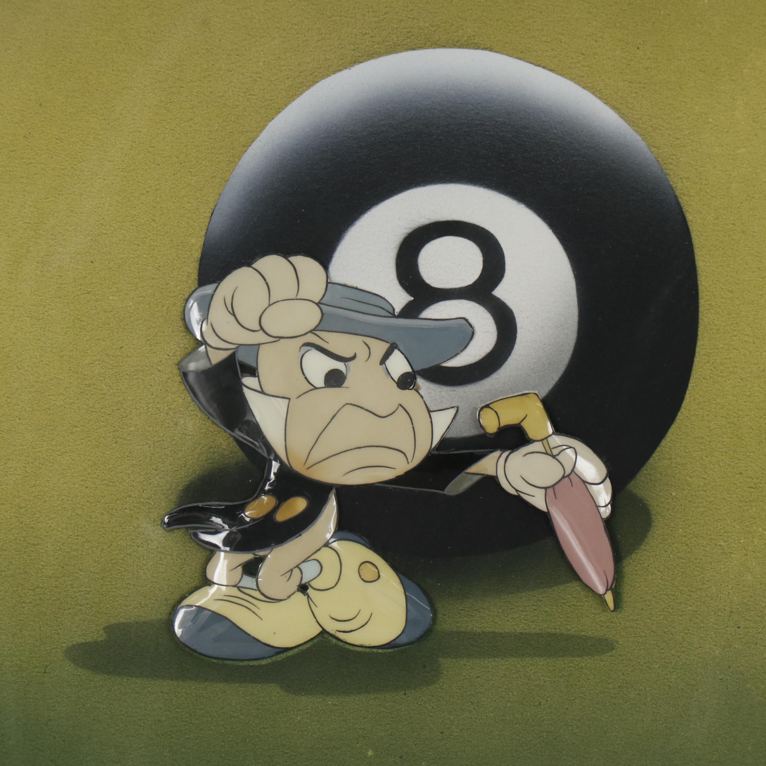 Disney "Pinocchio" Courvoisier Production Cel Setup "I'll Teach You"