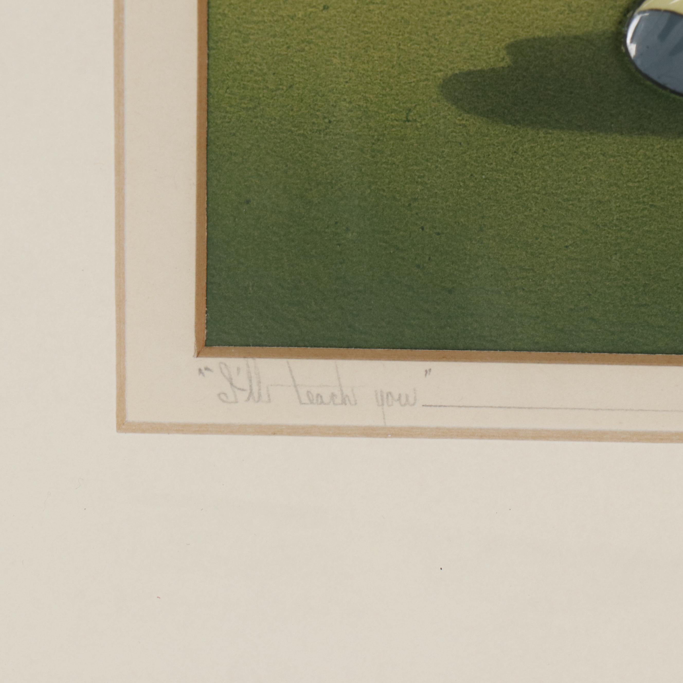 Disney "Pinocchio" Courvoisier Production Cel Setup "I'll Teach You"