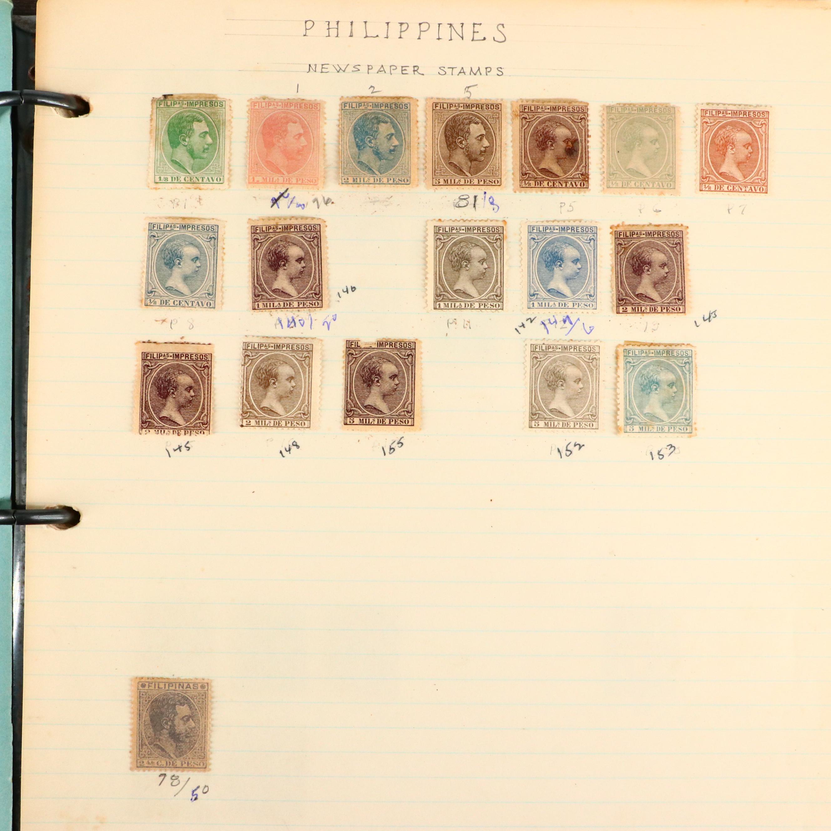 Album of Antique to Vintage Postage Stamps From the Philippines