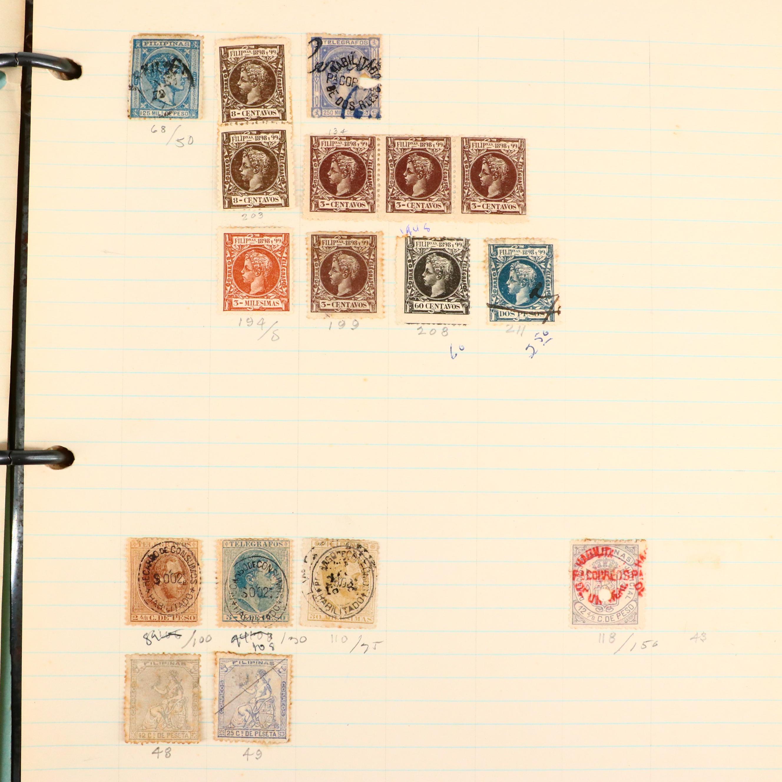 Album of Antique to Vintage Postage Stamps From the Philippines