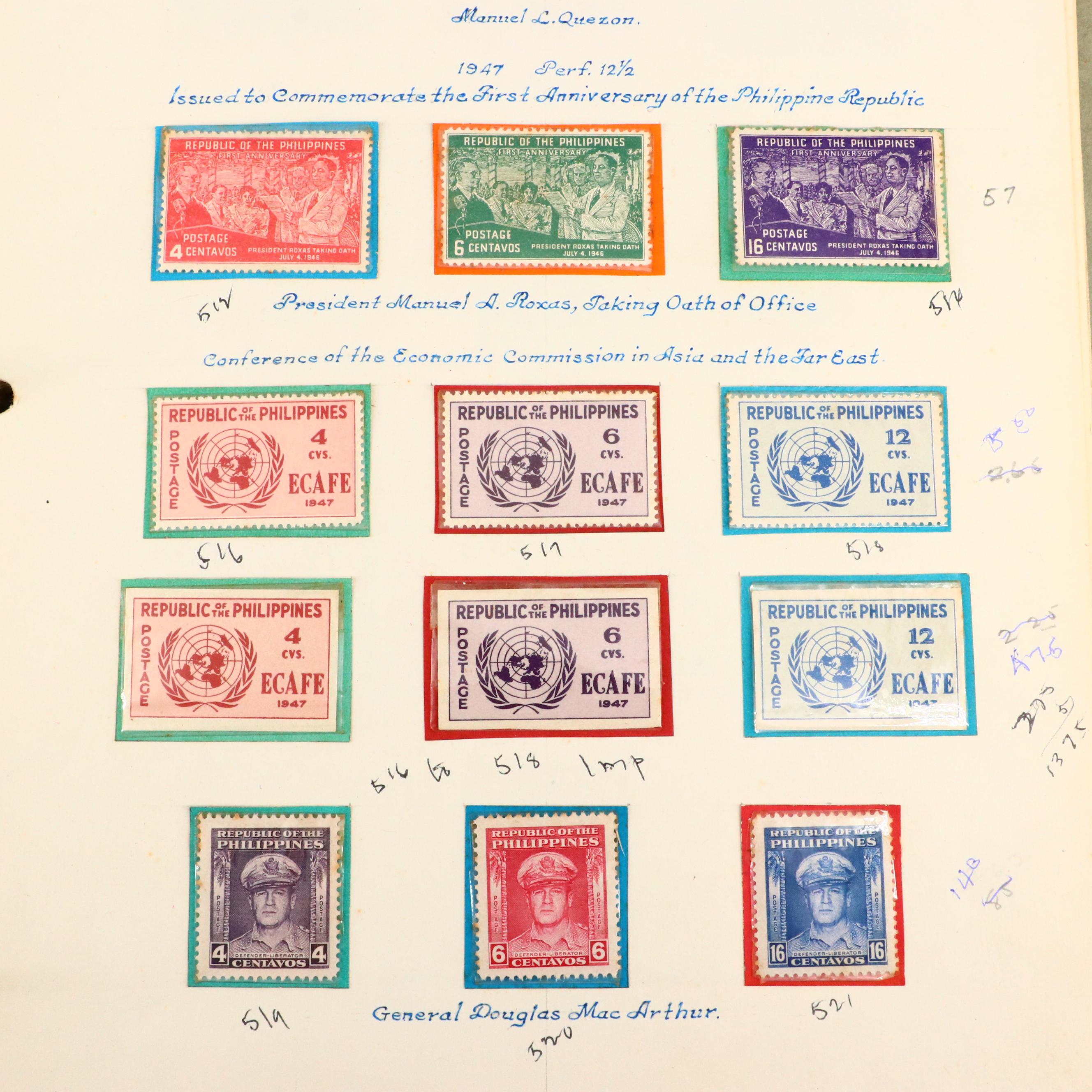 Album of Antique to Vintage Postage Stamps From the Philippines