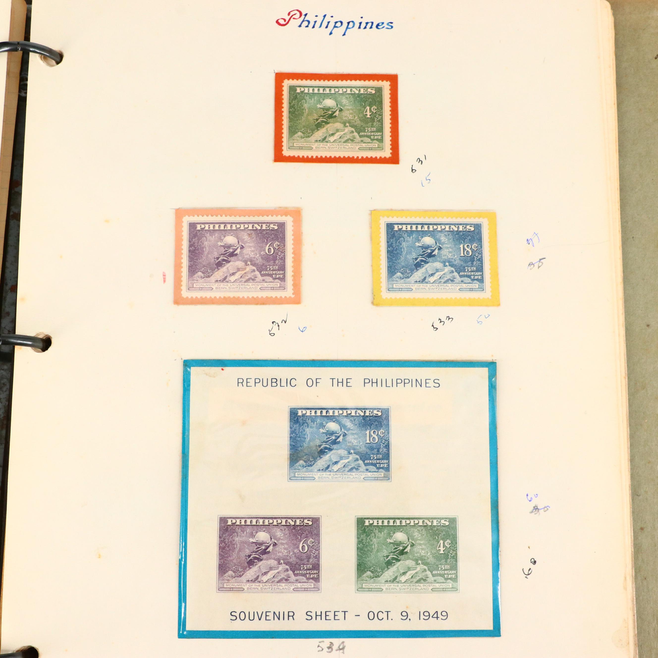 Album of Antique to Vintage Postage Stamps From the Philippines