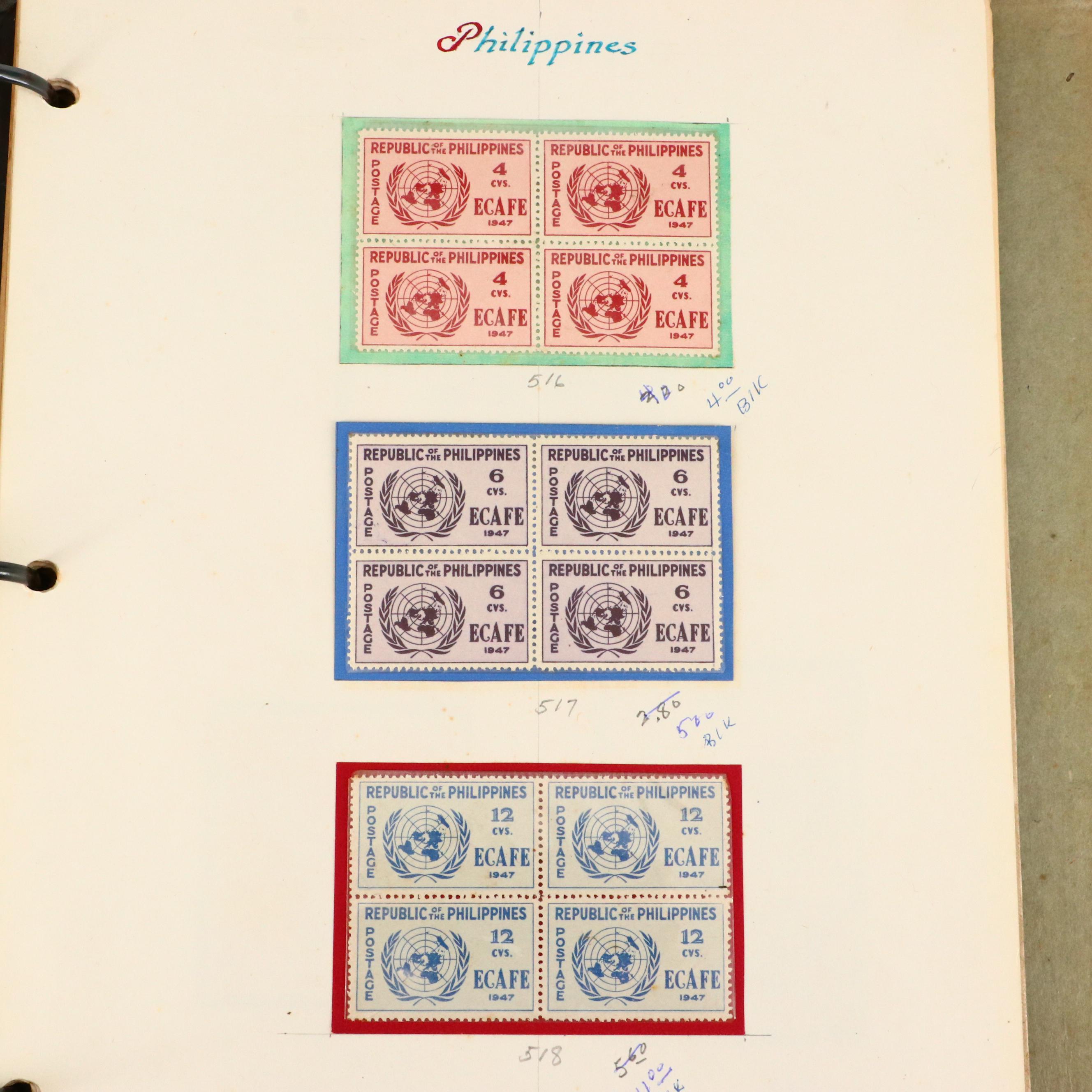 Album of Antique to Vintage Postage Stamps From the Philippines
