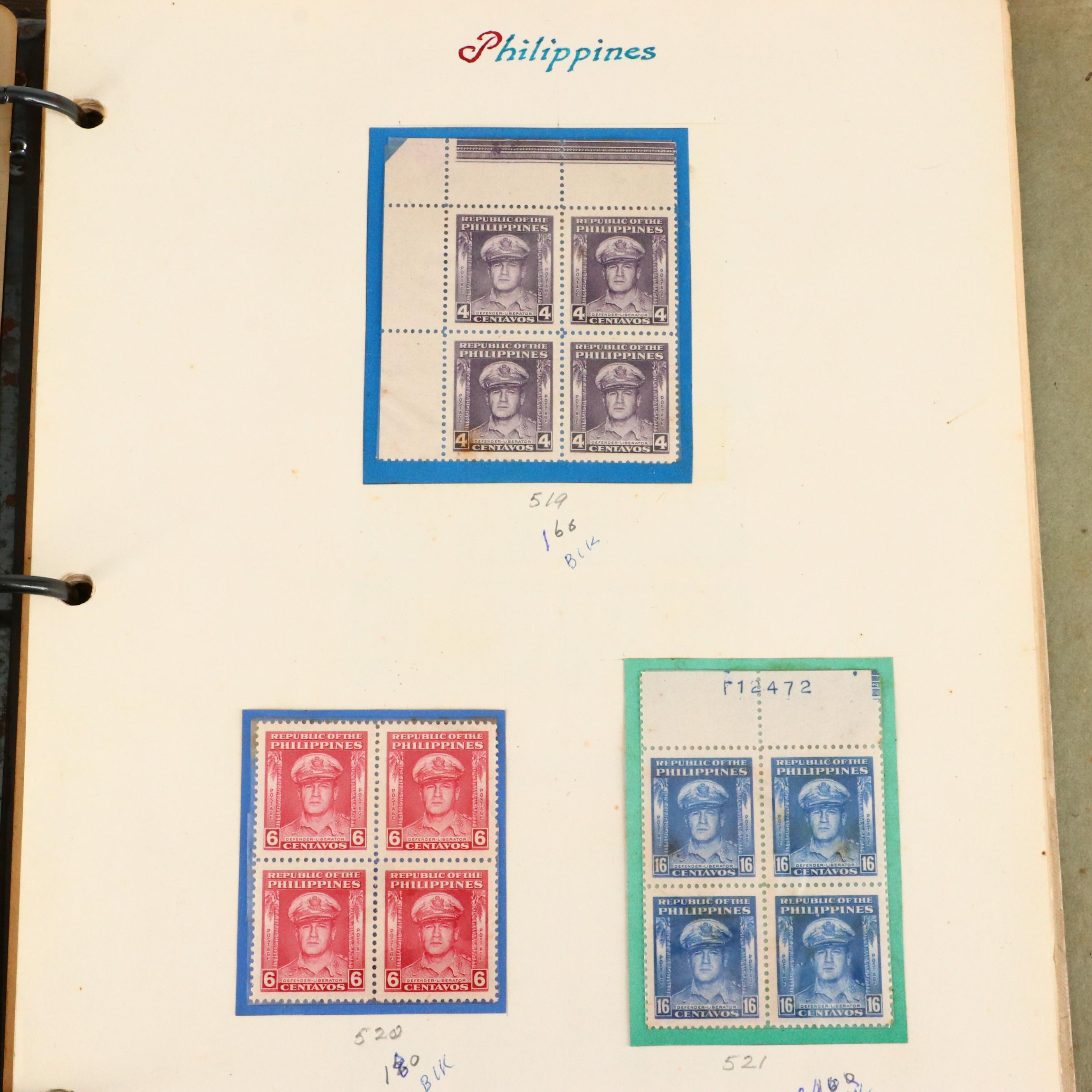 Album of Antique to Vintage Postage Stamps From the Philippines
