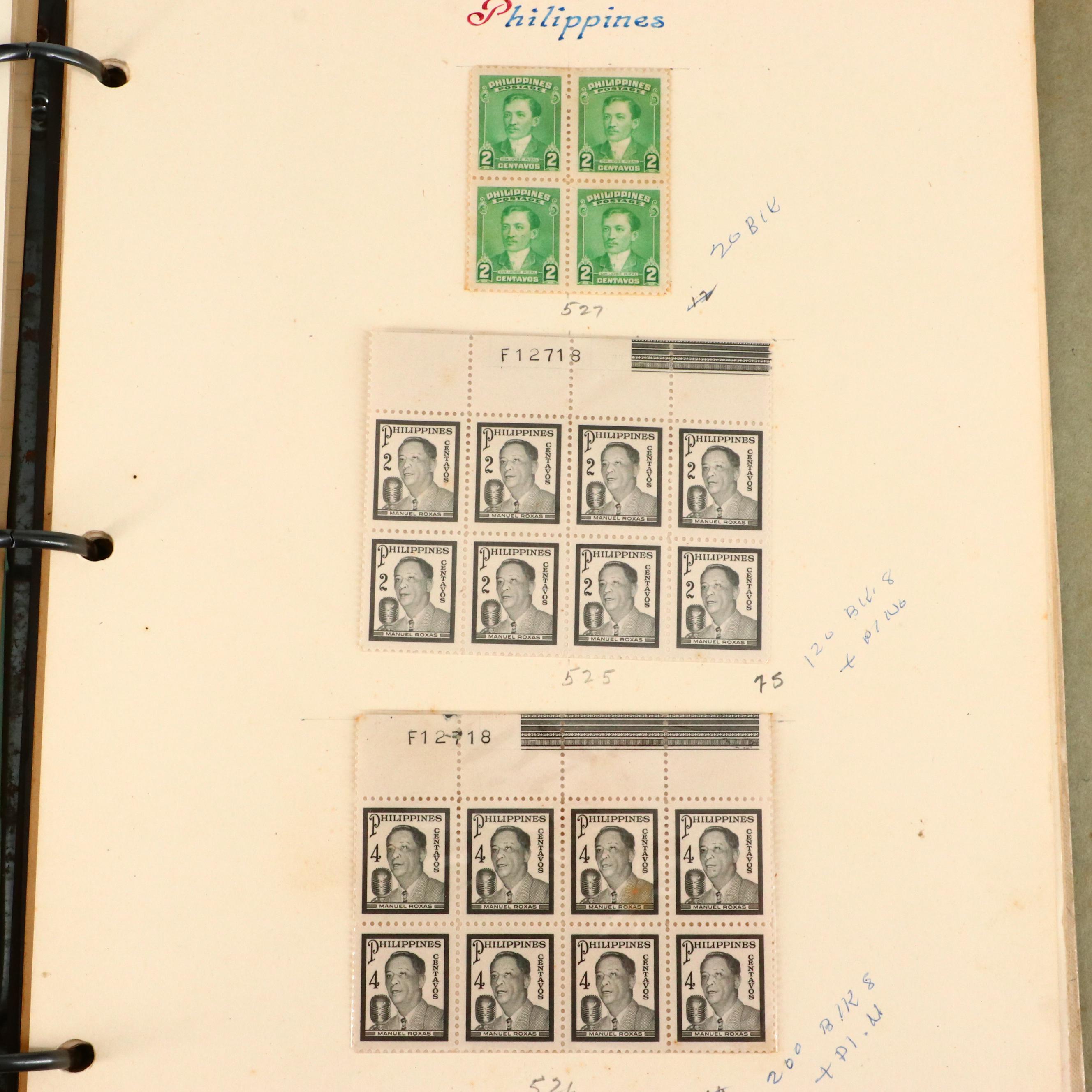 Album of Antique to Vintage Postage Stamps From the Philippines