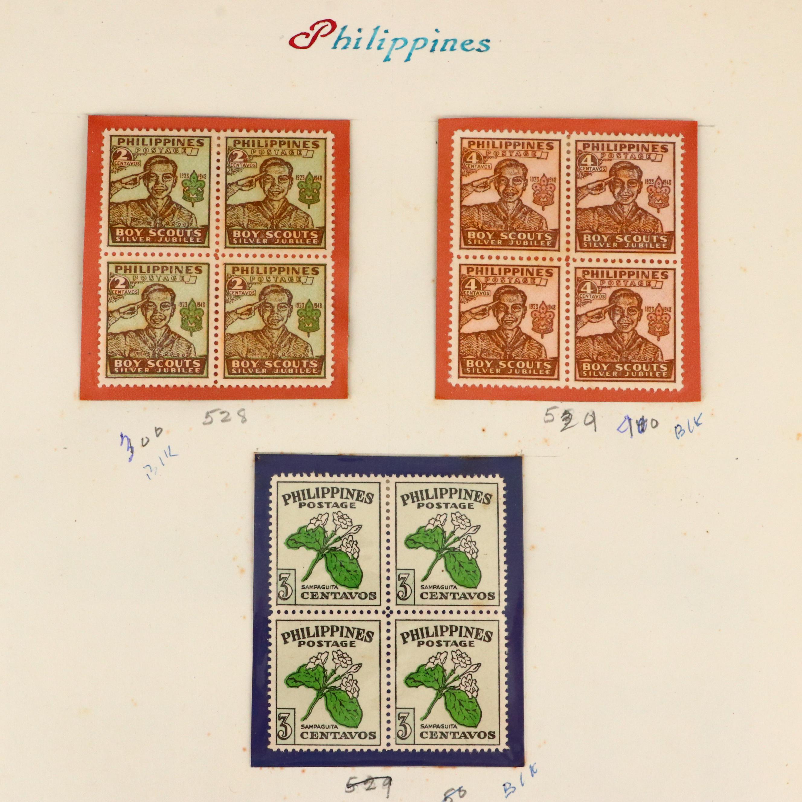 Album of Antique to Vintage Postage Stamps From the Philippines