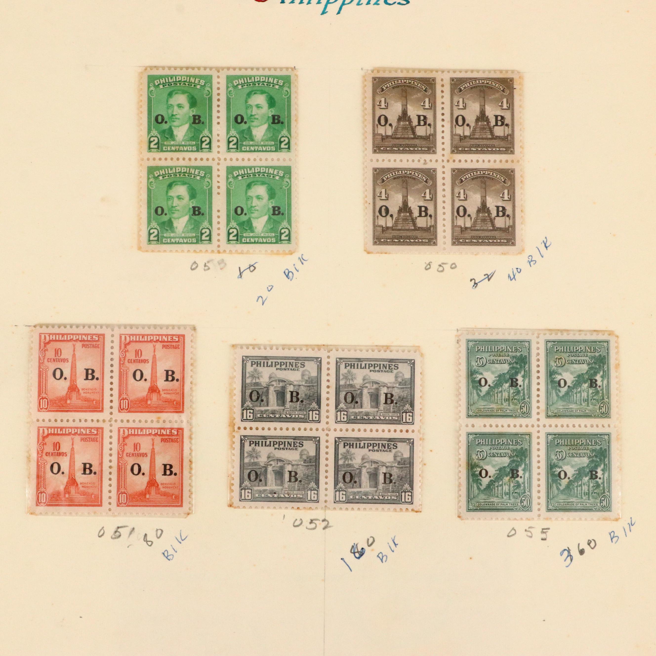 Album of Antique to Vintage Postage Stamps From the Philippines