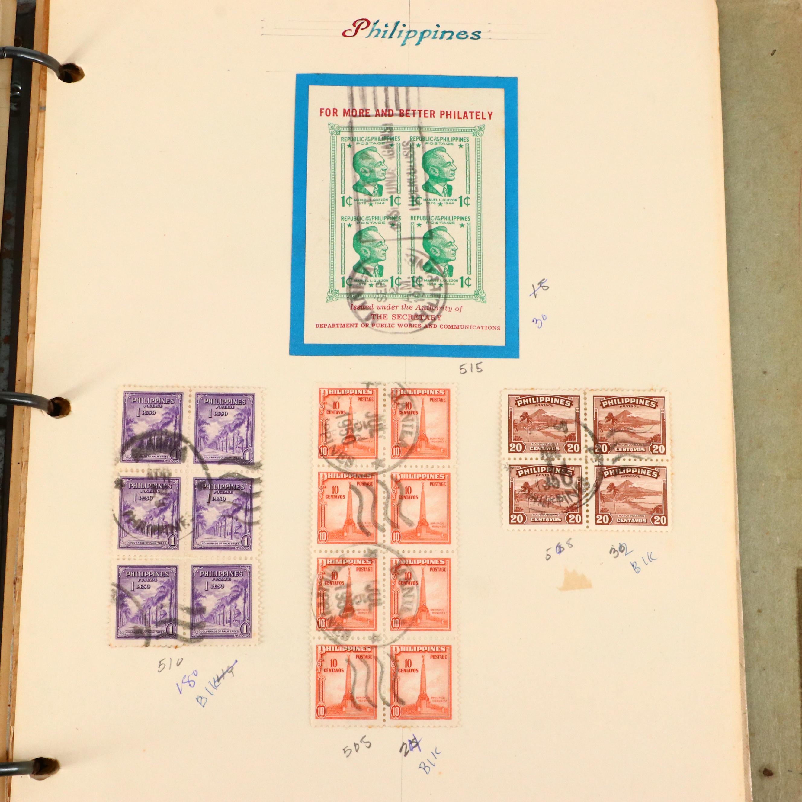 Album of Antique to Vintage Postage Stamps From the Philippines