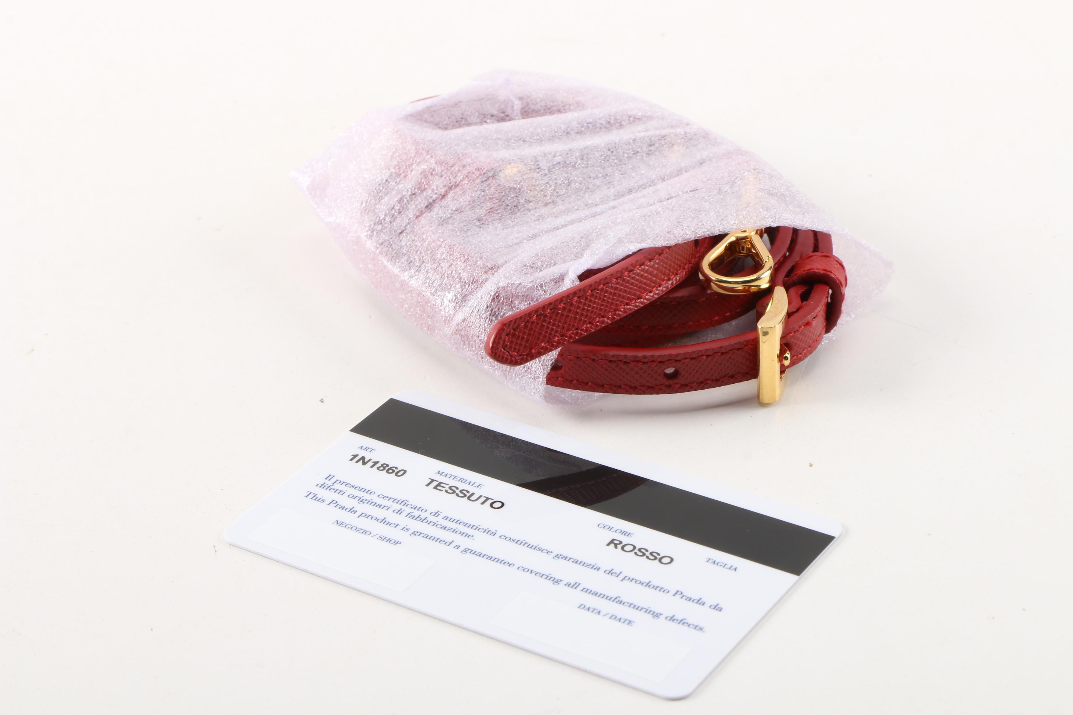 Prada Red Tessuto Nylon Convertible Crossbody Bag with Saffiano Leather Straps