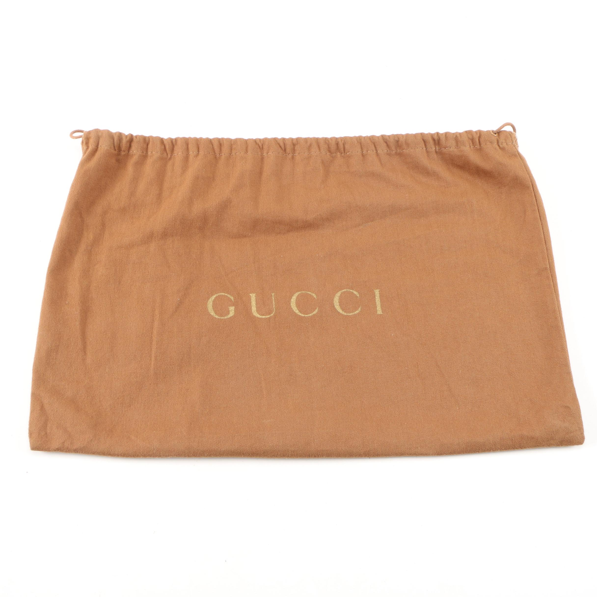 Gucci Abbey D-Ring GG Canvas and White Leather Hobo Bag