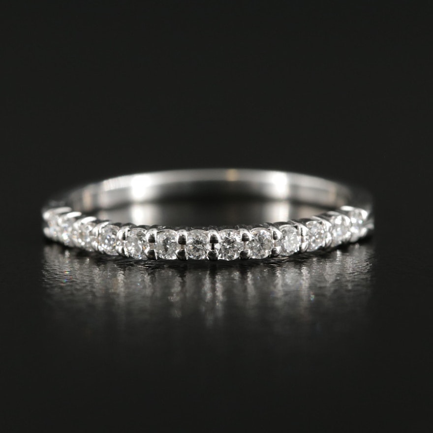 14K White Gold Diamond Band