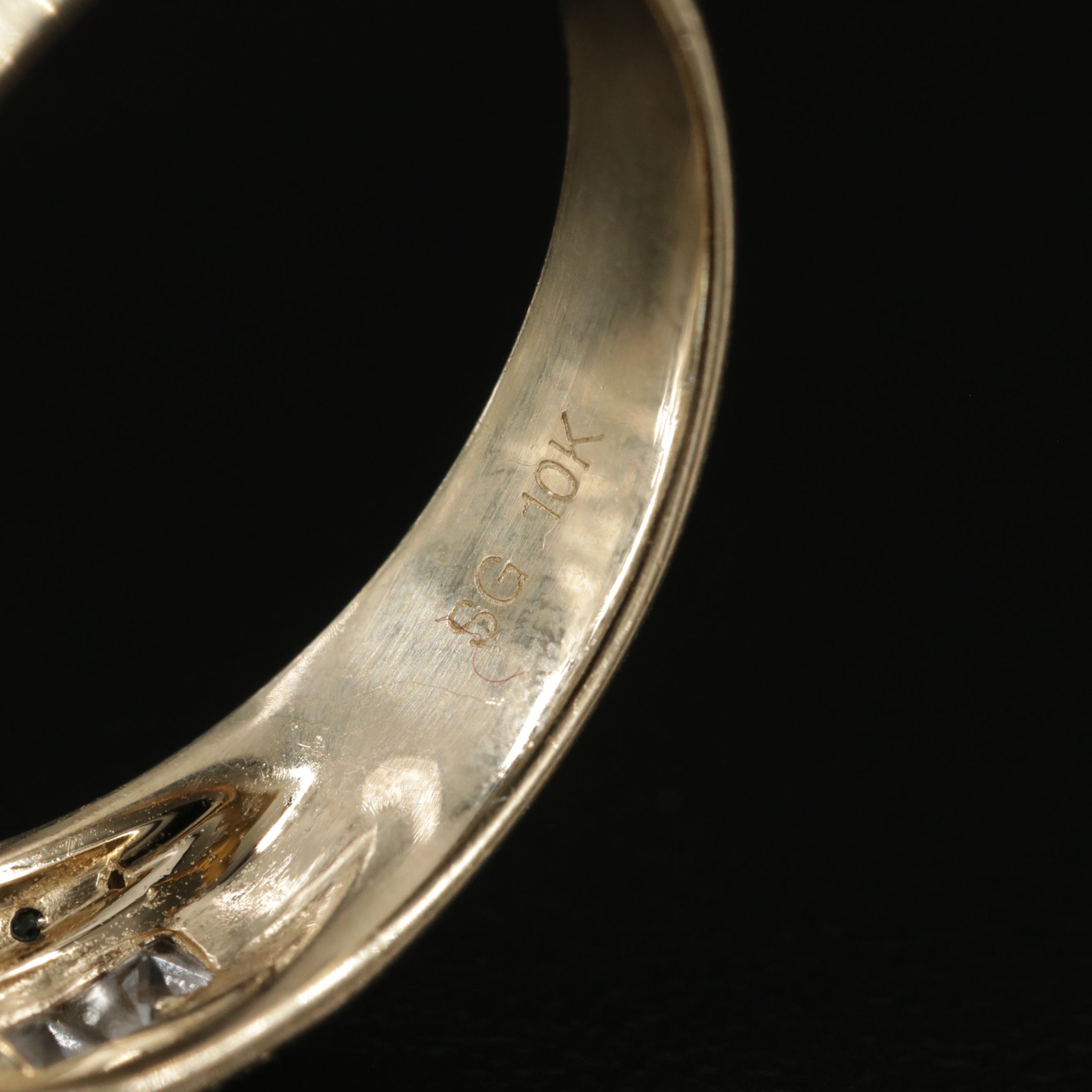 10K Yellow Gold Aquamarine, Blue Topaz and Sapphire Ring