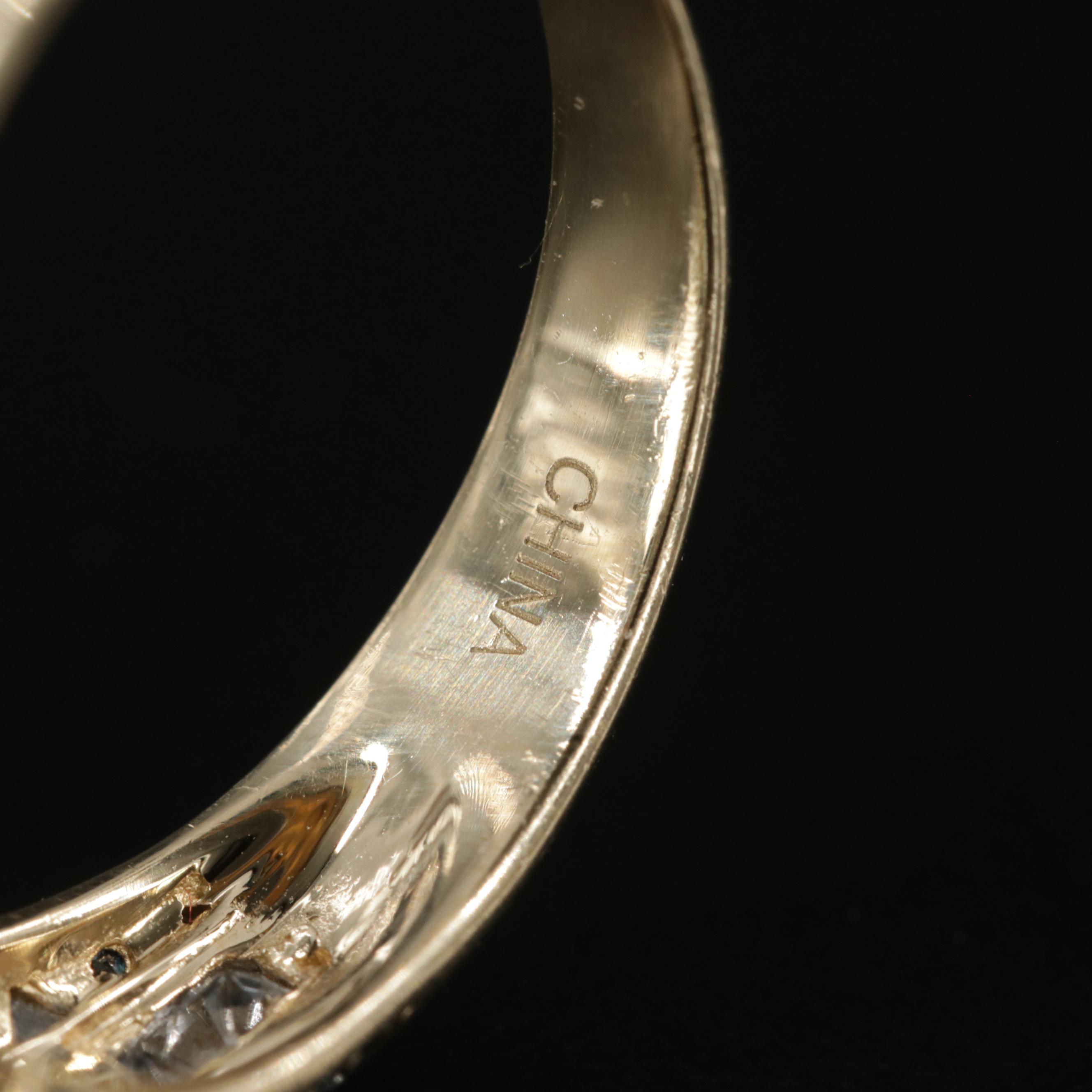 10K Yellow Gold Aquamarine, Blue Topaz and Sapphire Ring