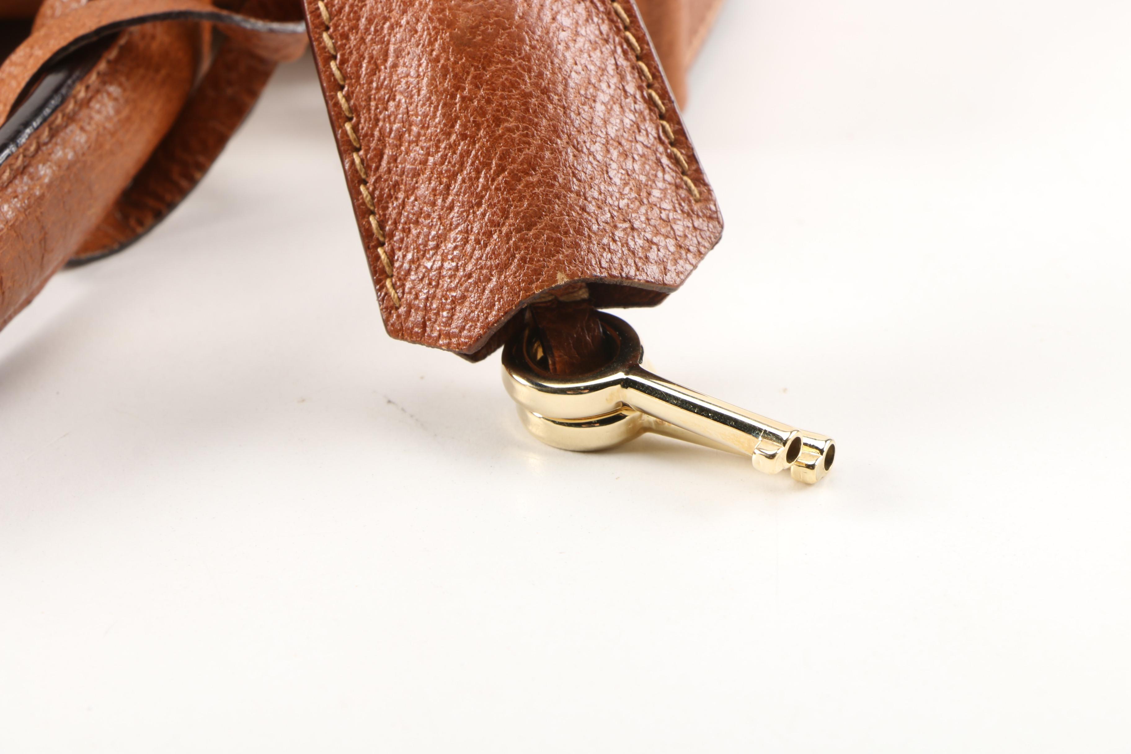 Gucci Kelly Cognac Leather Top Handle Bag with Shoulder Strap