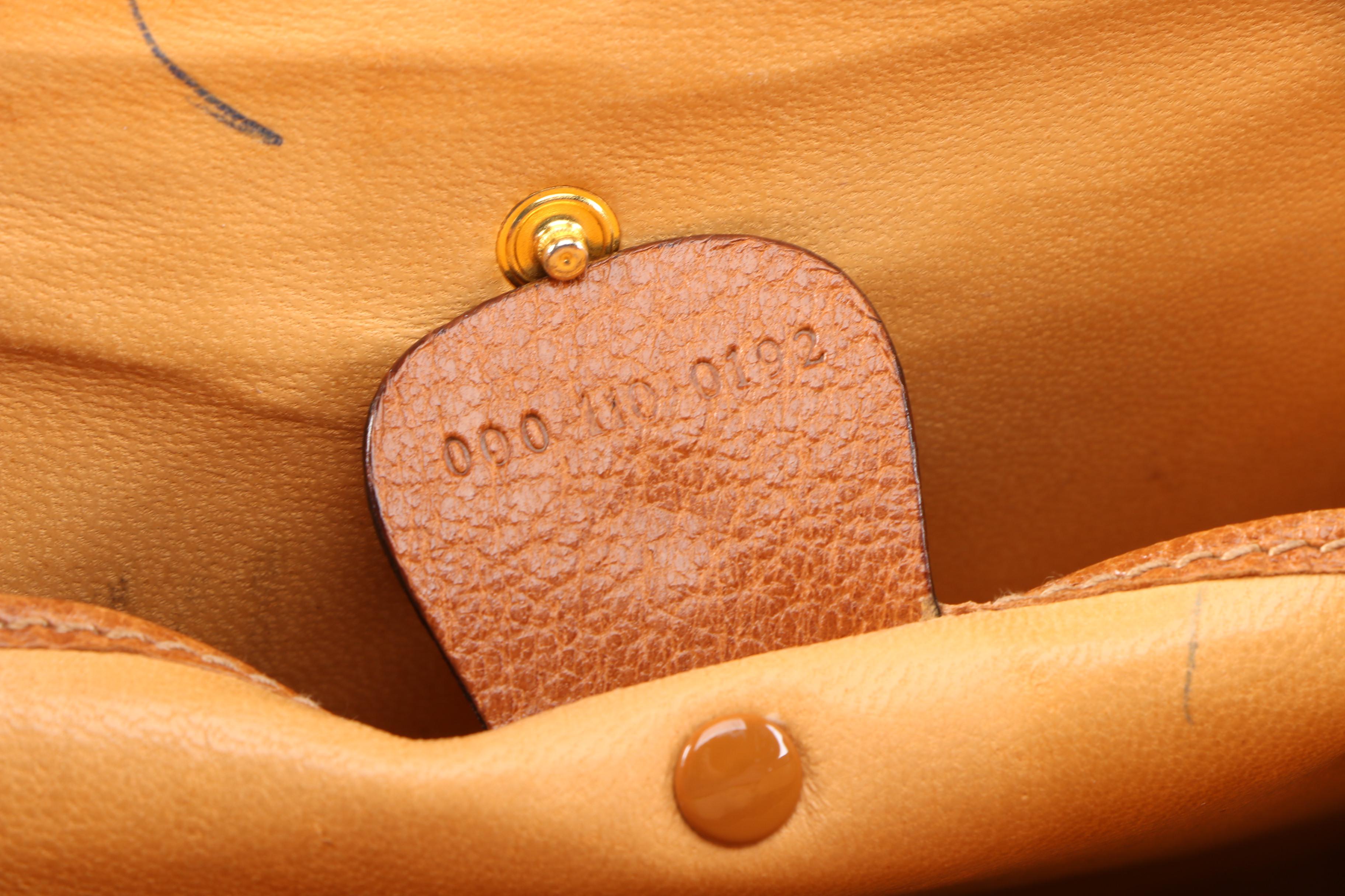 Gucci Kelly Cognac Leather Top Handle Bag with Shoulder Strap