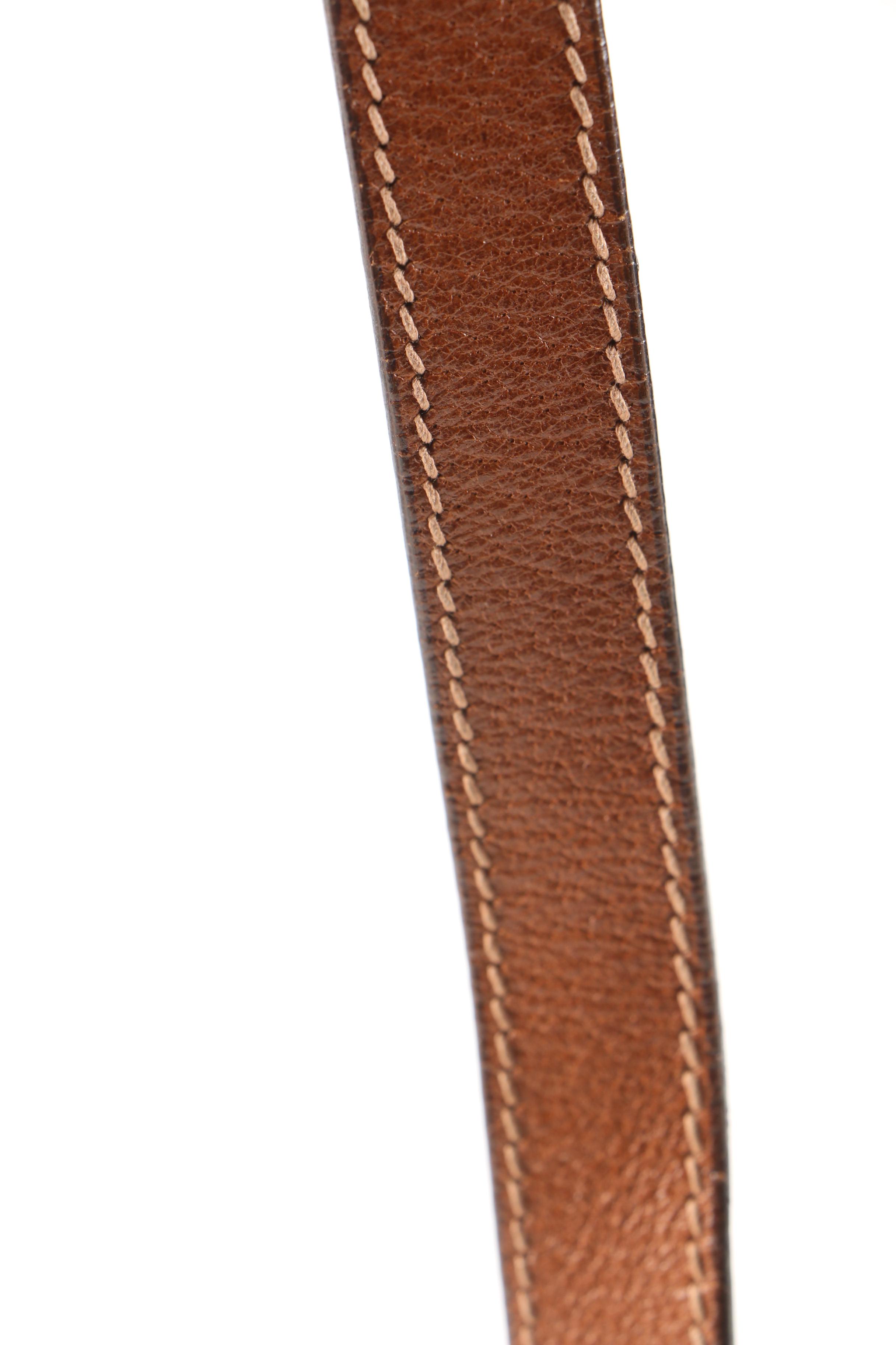 Gucci Kelly Cognac Leather Top Handle Bag with Shoulder Strap