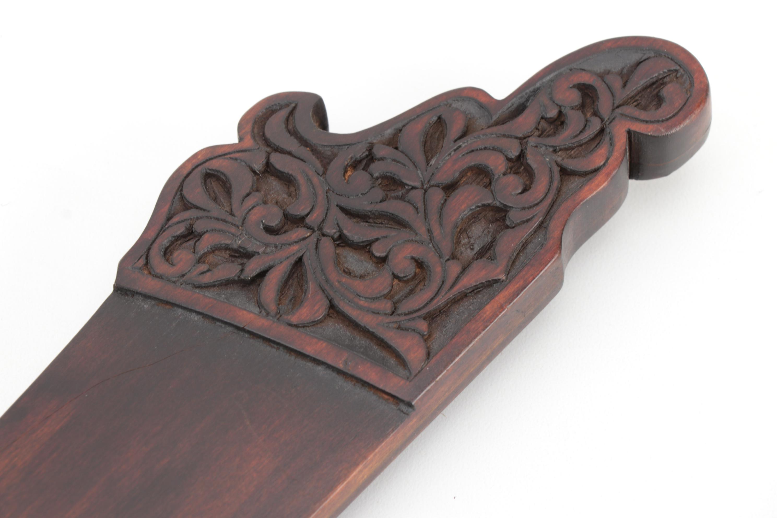 Philippine Moro 'Kampilan' Long Sword with Carved Wood Scabbard