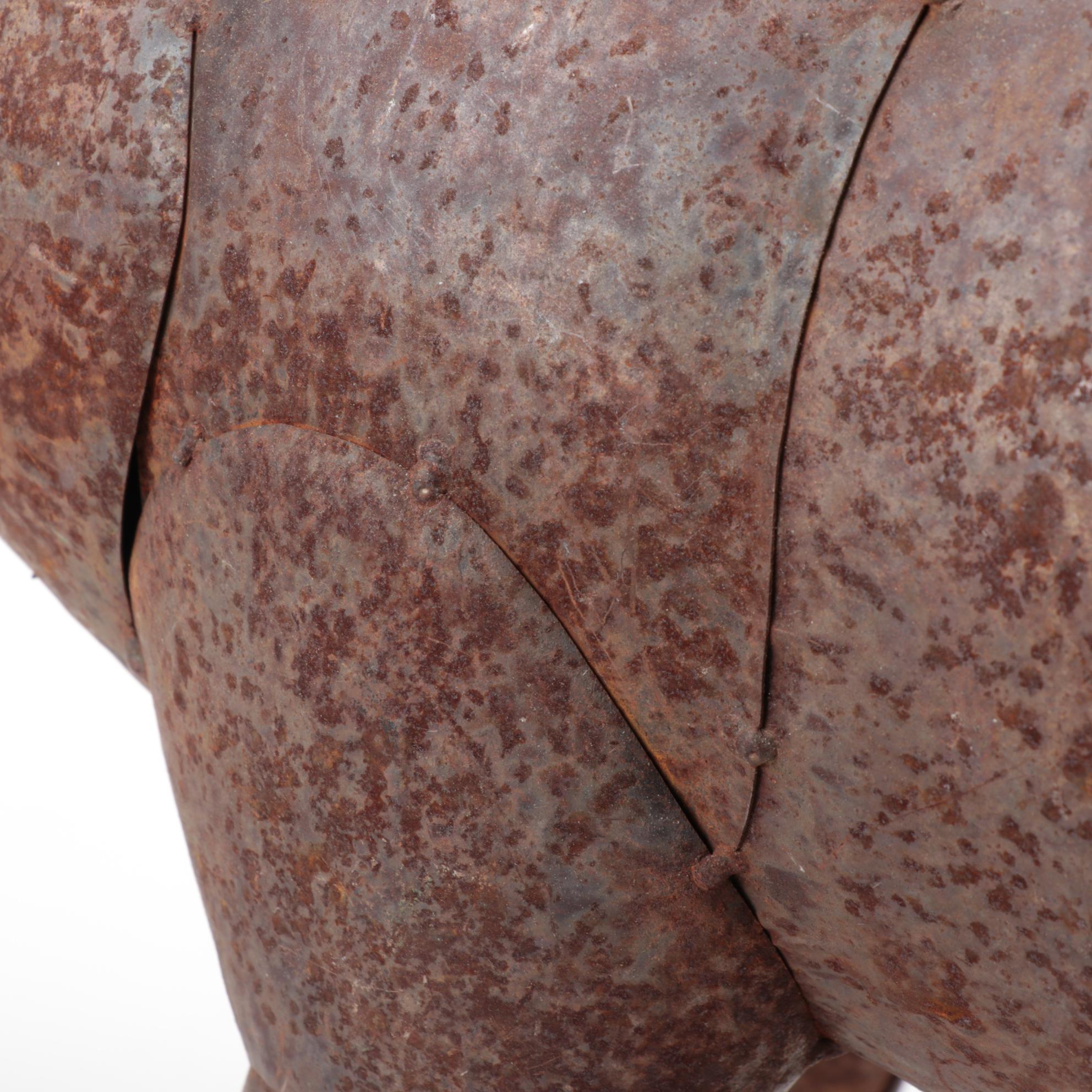 Mexican Folk Art Scrap Metal Bear Sculpture