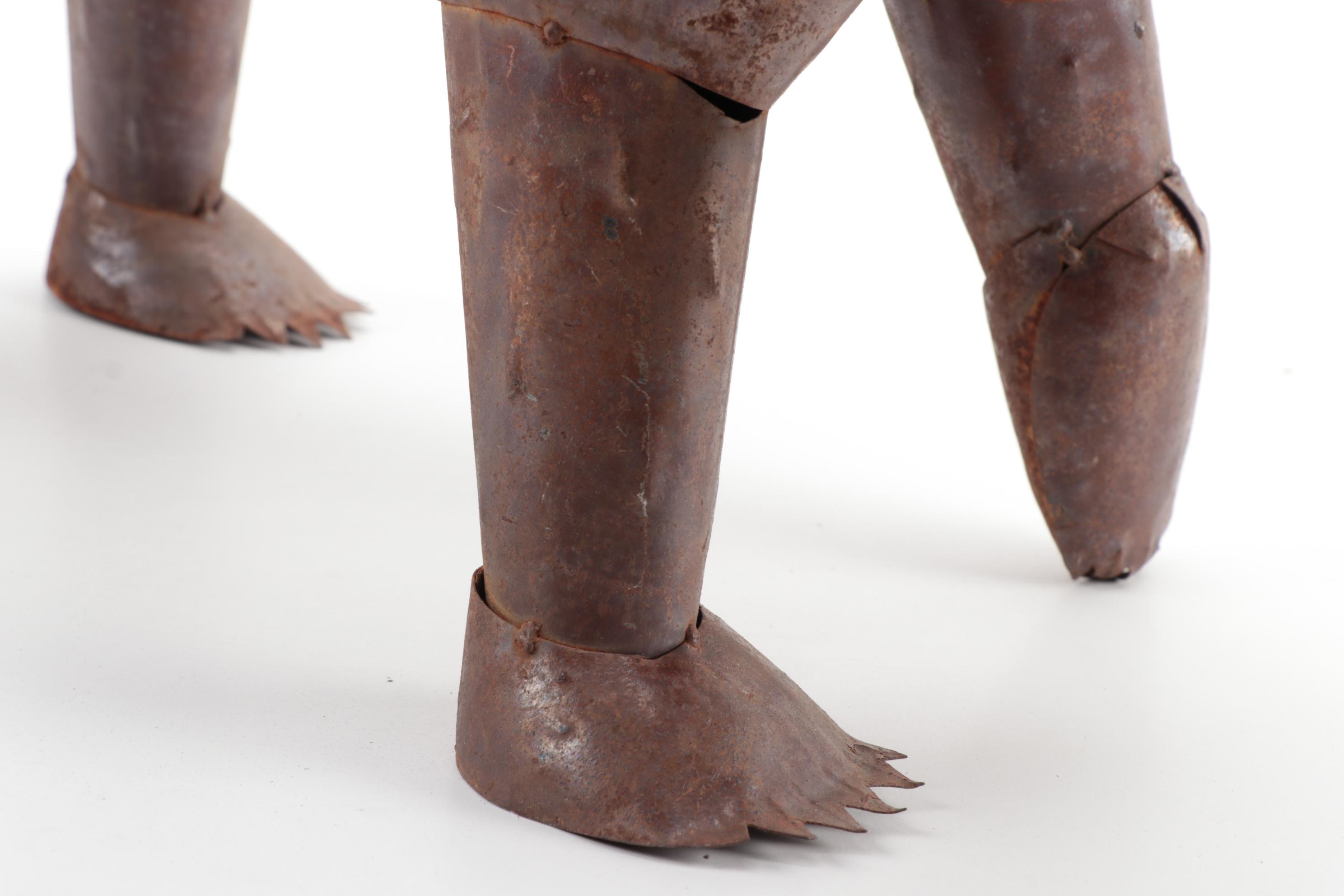 Mexican Folk Art Scrap Metal Bear Sculpture