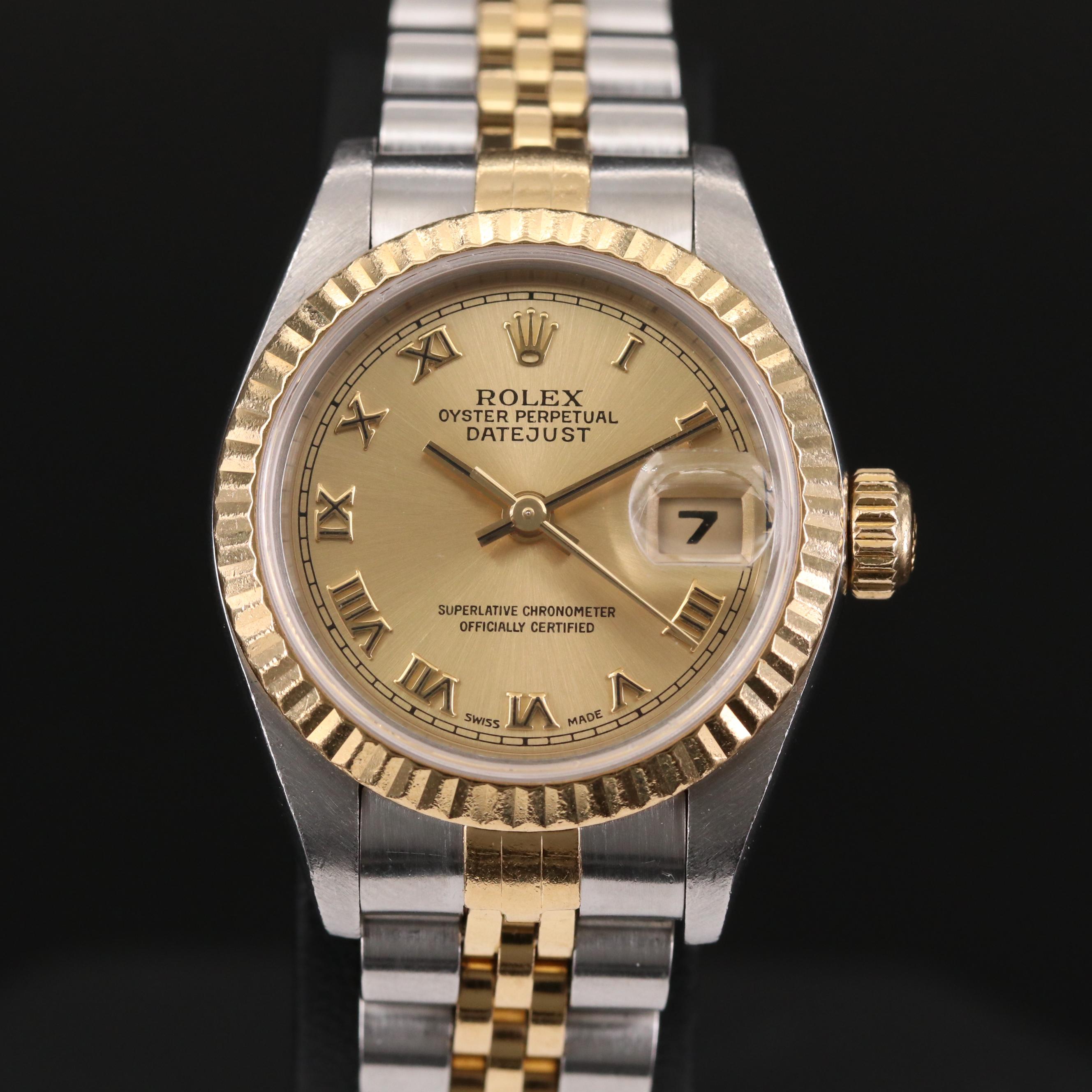 Rolex Datejust 18K Gold and Stainless Steel Automatic Watch, 1997