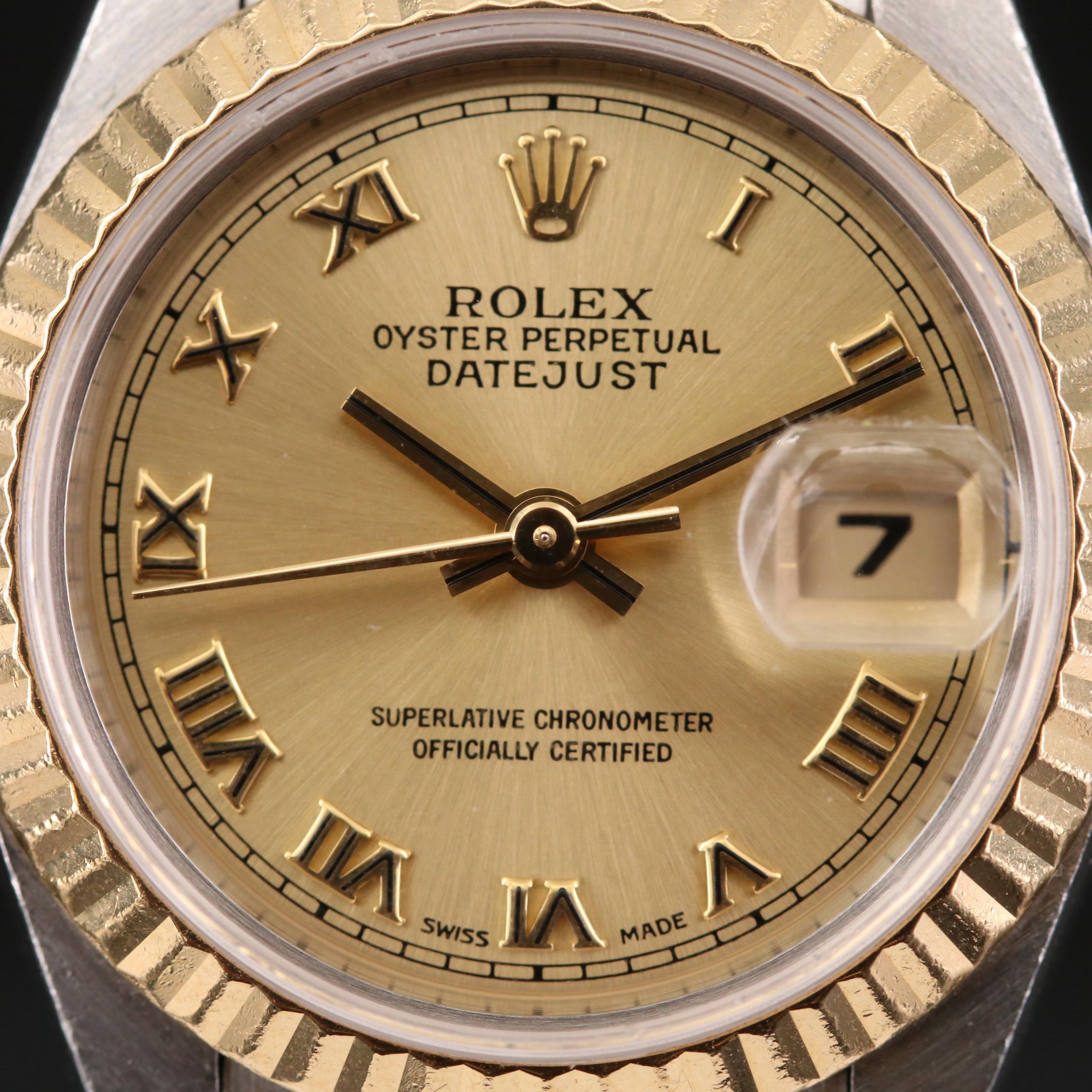 Rolex Datejust 18K Gold and Stainless Steel Automatic Watch, 1997