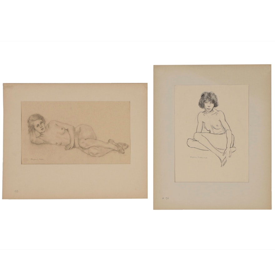 Benjamin Miller Nude Figural Charcoal Drawings