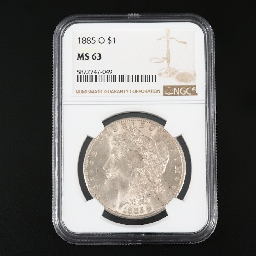 NGC Graded MS63 1885-O Silver Morgan Dollar